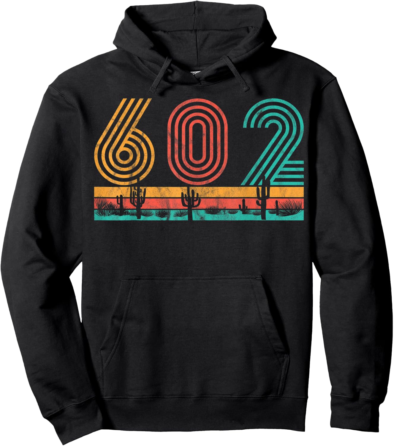 Vintage Valley Phoenix AZ Arizona Vacation PHX Retro 602 Hoodie - Hoodie | Black
