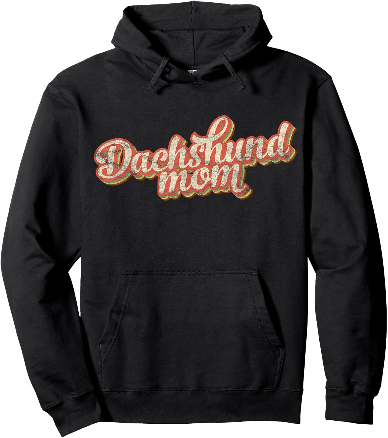 Vintage Dachshund Mom Gift Doxie Mother Dog Lover Pet Mama Women Kids Hoodie - Hoodie | Black