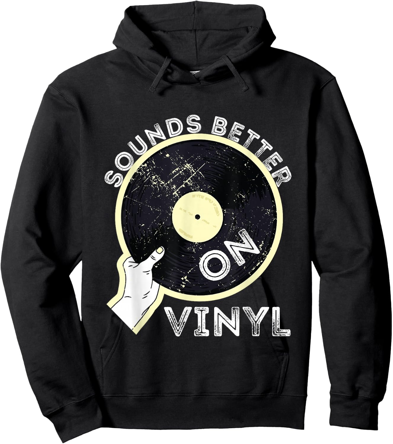 Sounds Better On Vinyl Record Player Old School DJ Turntable Hoodie - Hoodie | Black