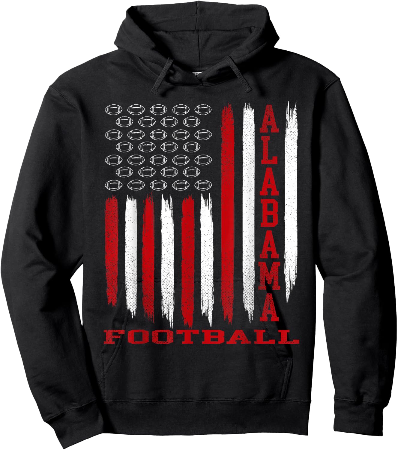 Patriotic USA Flag Alabama Football Season Party Hoodie - Hoodie | Black