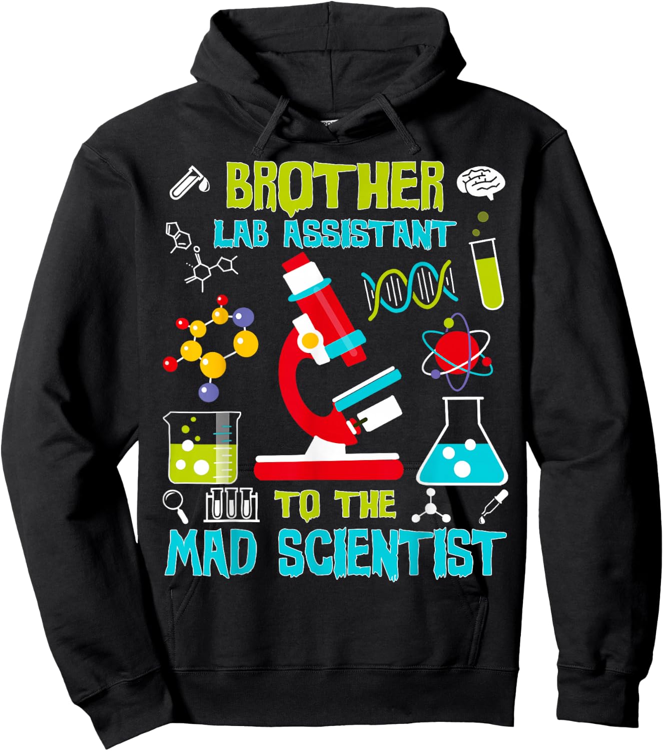 Brother Lab Assistant Mad Scientist Party Birthday Hoodie - Hoodie | Black