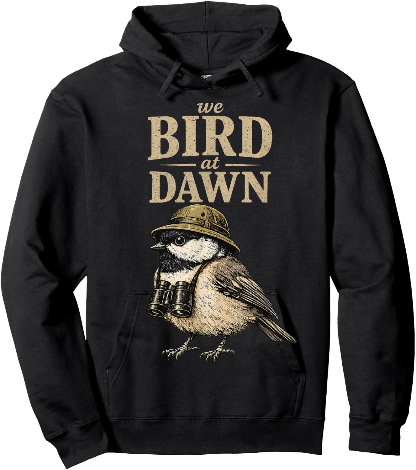 We Bird At Dawn Funny Birdwatching Hoodie - Hoodie | Black