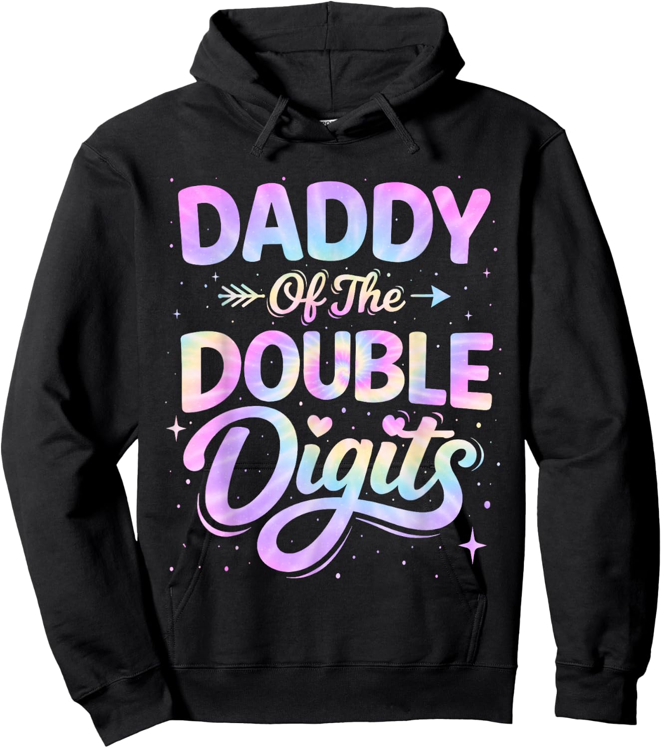 10th Birthday Girl Tie Dye Daddy of The Double Digits Hoodie - Hoodie | Black
