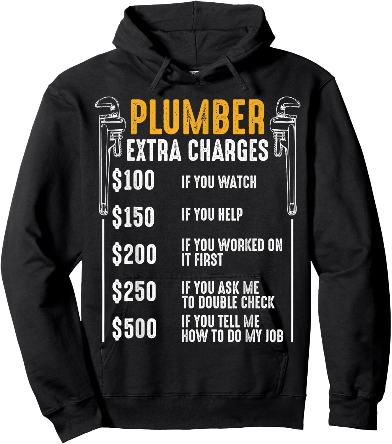 Plumber Extra Charges Plumbing Plumber Spengler Flaschner Hoodie - Hoodie | Black