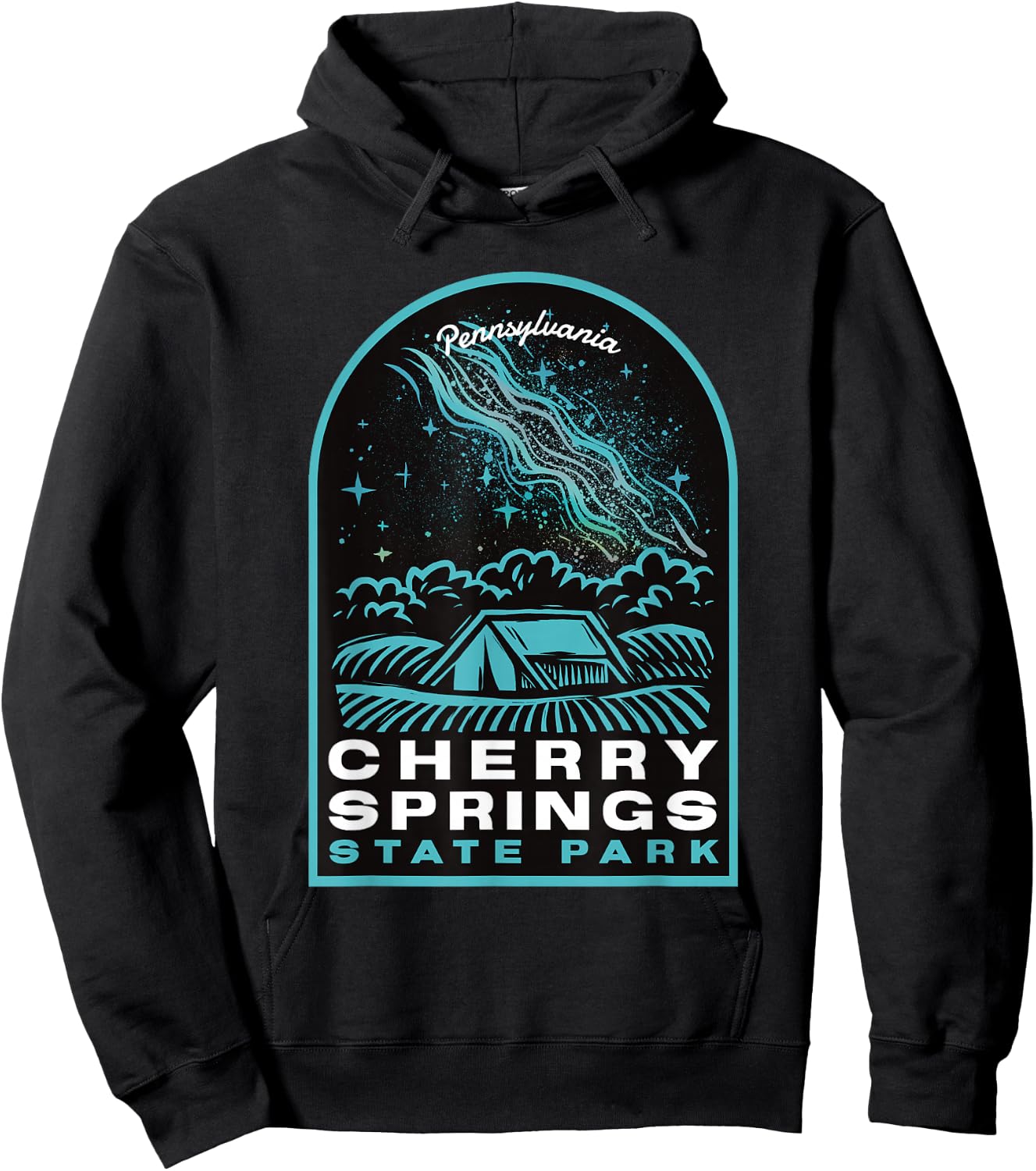 Cherry Springs State Park Pennsylvania Stars Hoodie - Hoodie | Black