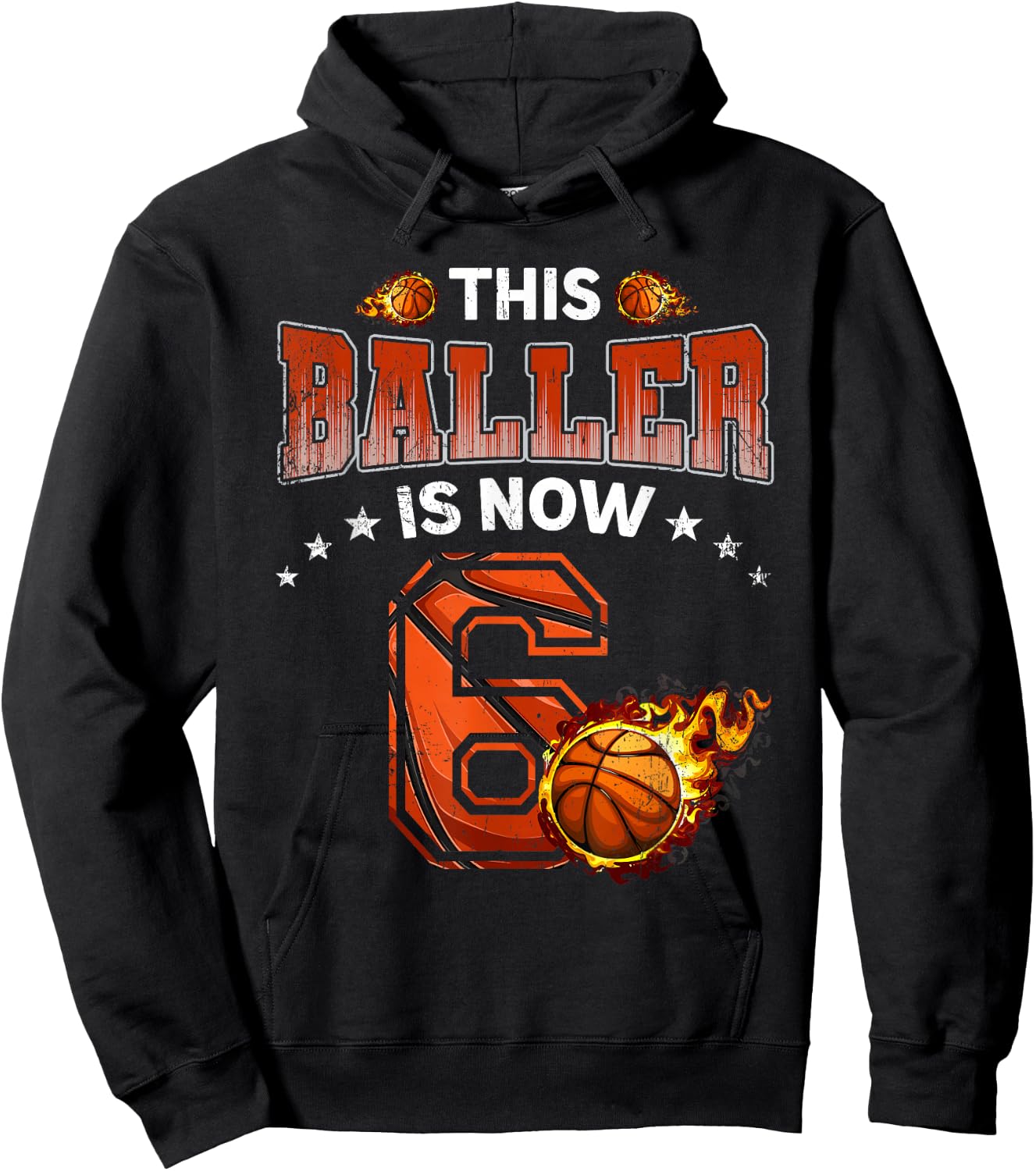 6th Birthday Boys Basketball Player Gifts 6 Years Old Kids Hoodie - Hoodie | Black