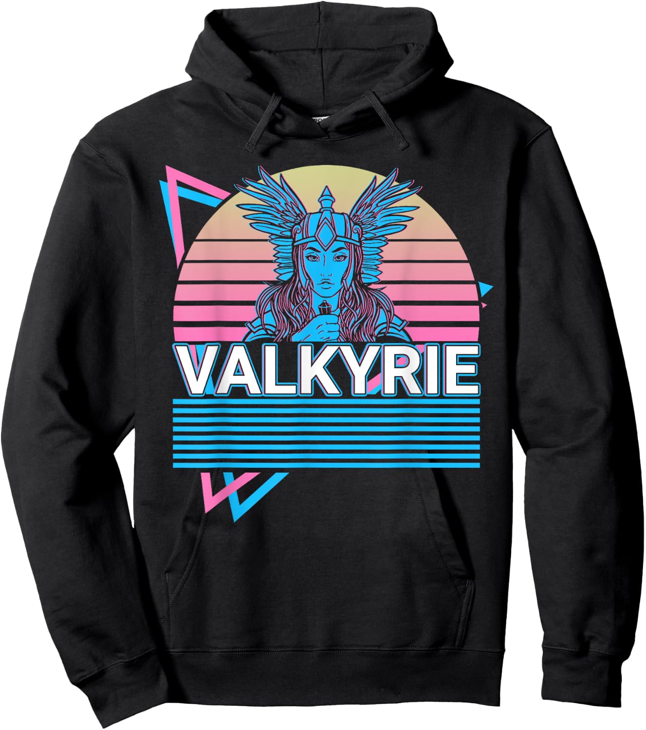 Norse Mythology Viking Gifts Valkyrie Viking Retro , Black Hoodie - Hoodie | Black