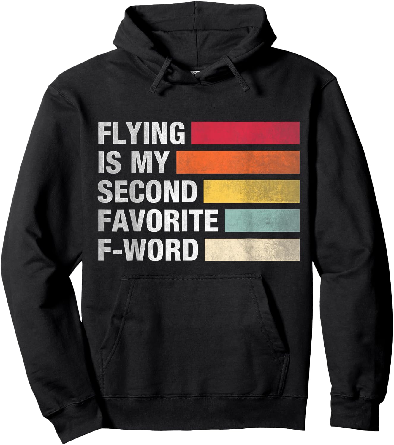Flying Is My Second Favorite F Word Vintage Funny Pilot Hoodie - Hoodie | Black