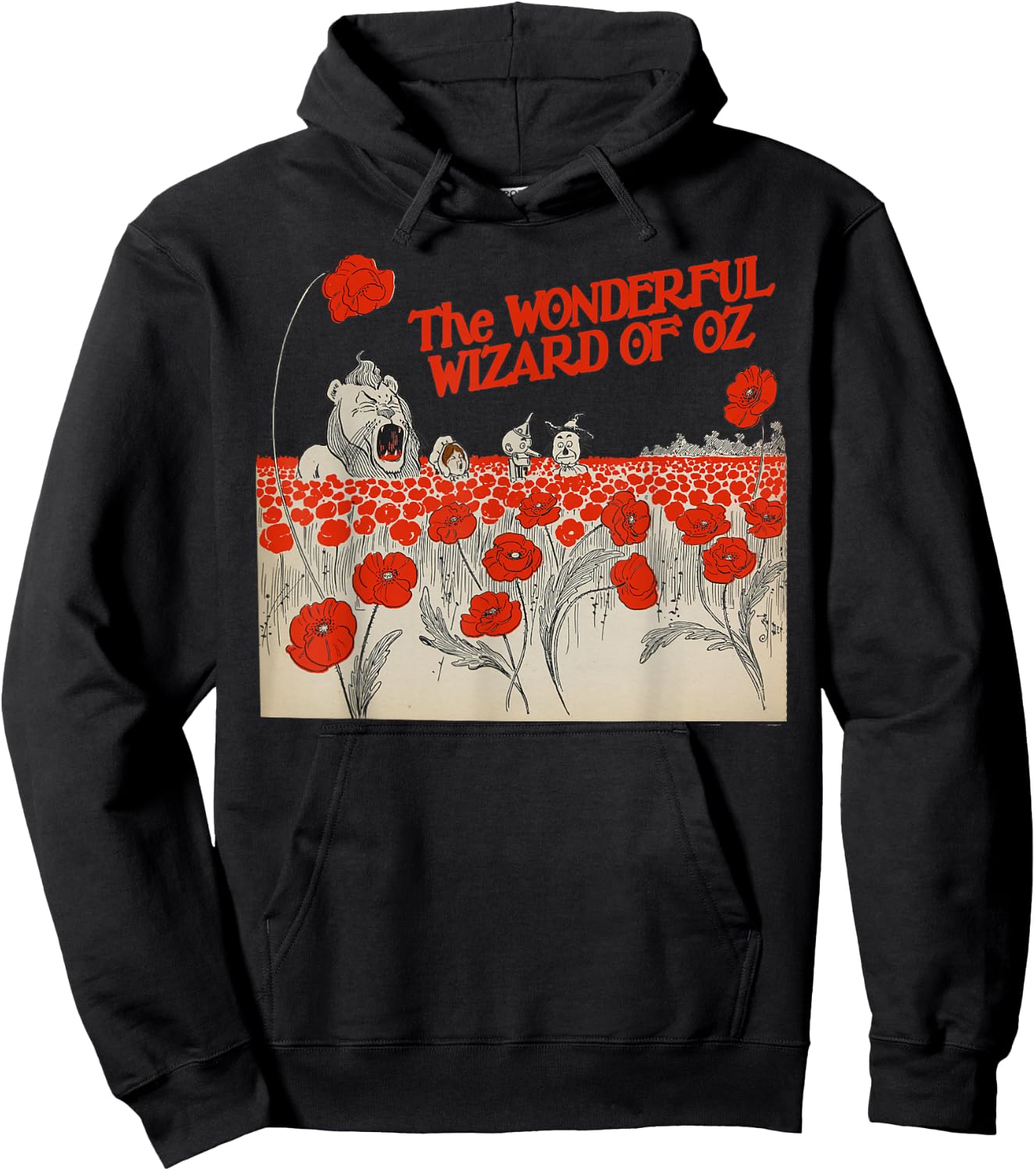 Vintage Wizard of OZ Tin Man Lion Scarecrow Dorothy Hoodie - Hoodie | Black
