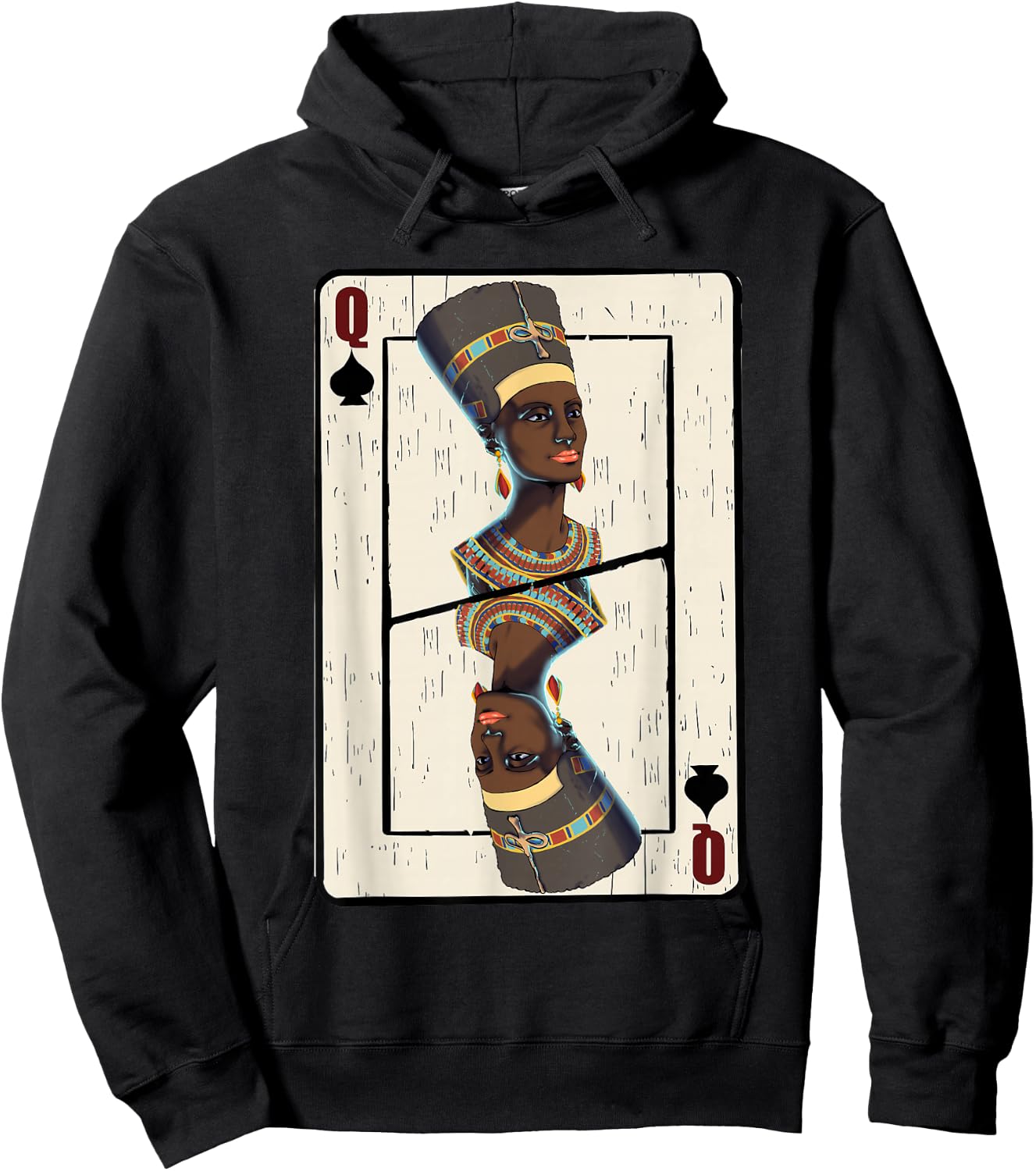 Queen Spades African American Card Halloween Hoodie - Hoodie | Black