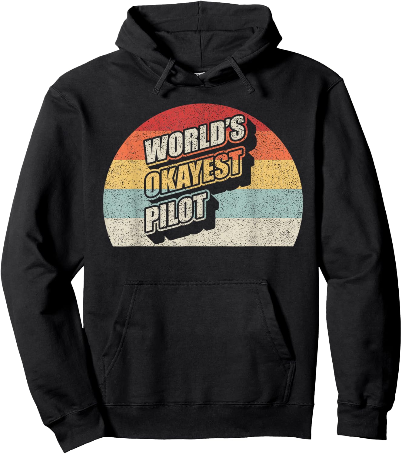 Funny Pilot Vintage World's Okayest Pilot Flying Aviation Hoodie - Hoodie | Black