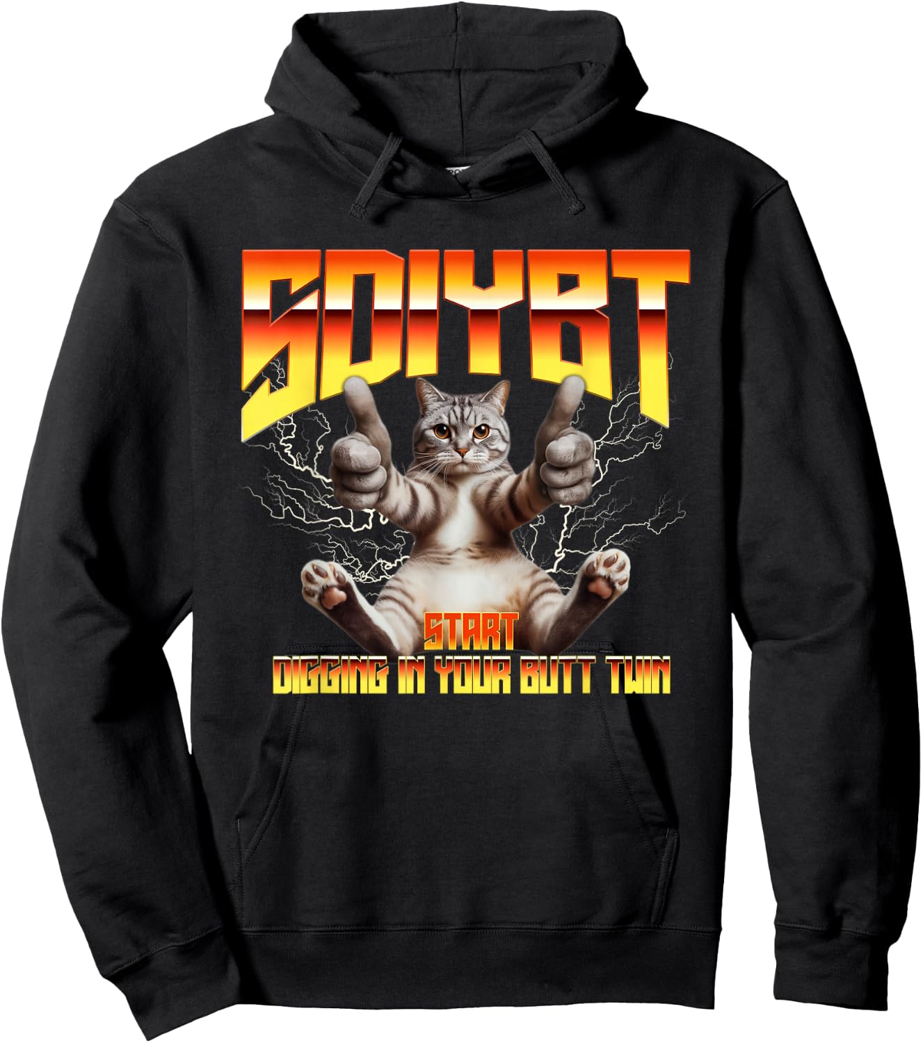 SDIYBT Start Digging in Your Butt Twin Meme Hoodie - Hoodie | Black
