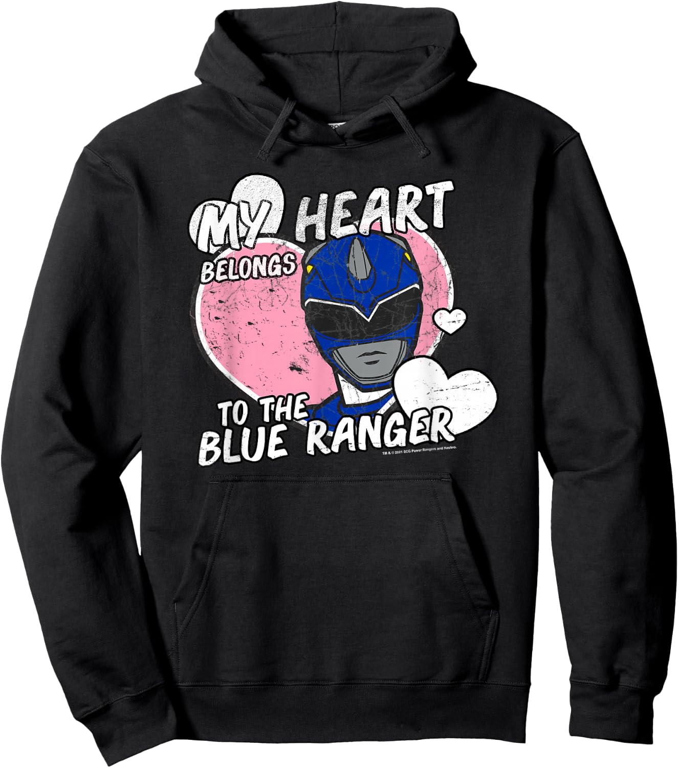 Power Rangers My Heart Belongs to The Blue Ranger Vintage Hoodie - Hoodie | Black