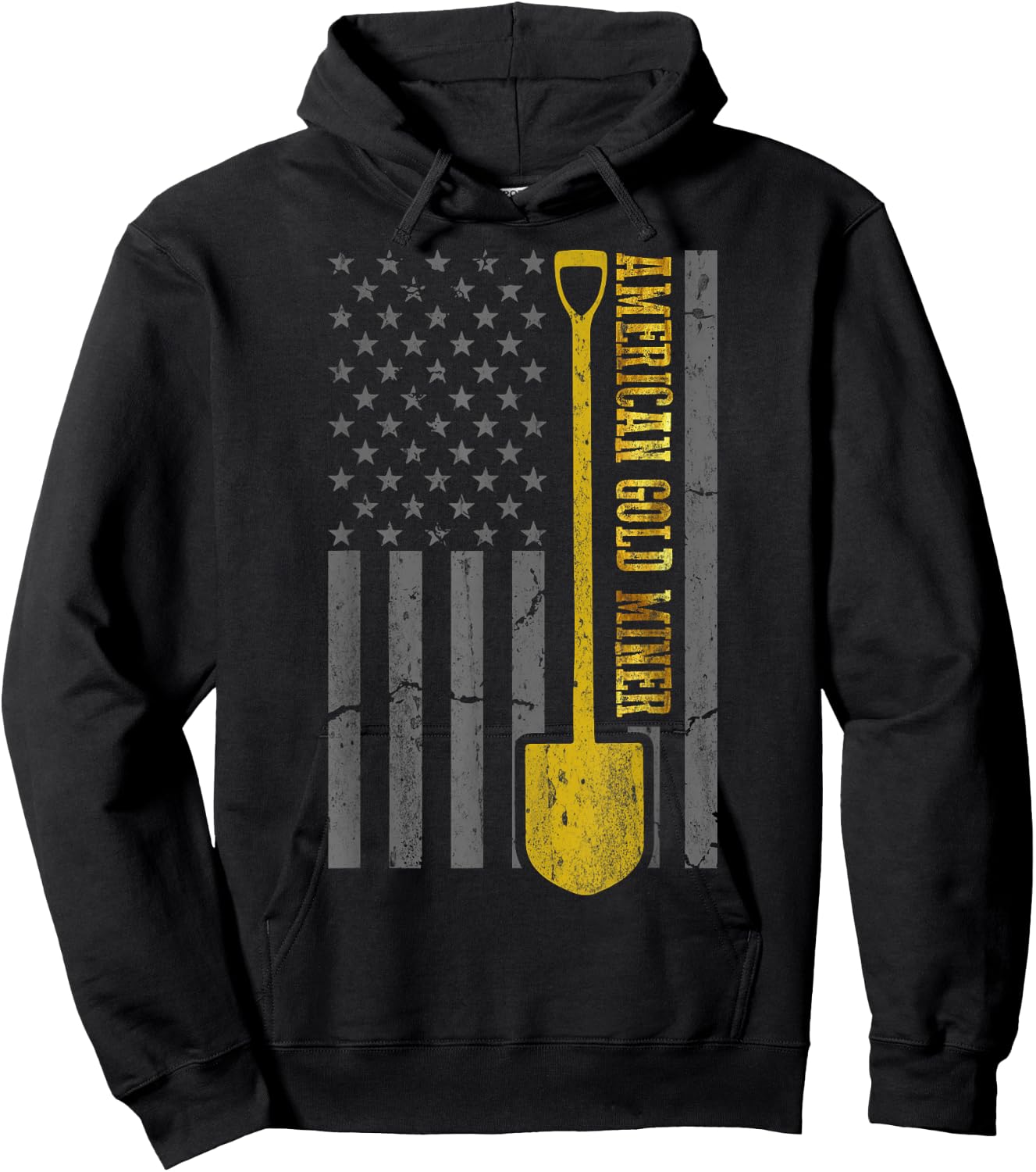 Golden US Flag for American Gold Miner Hoodie - Hoodie | Black