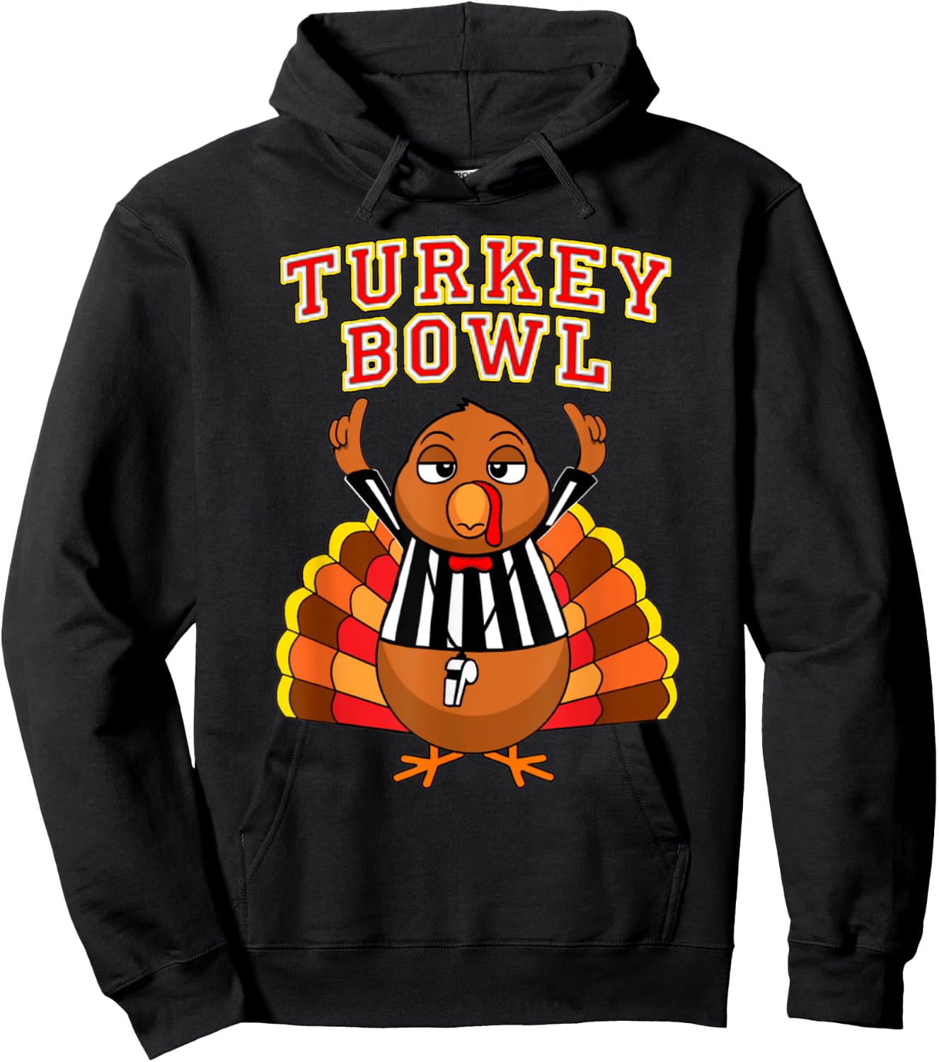 Football Turkey Bowl Annual Family Thanksgiving Game Referee Hoodie - Hoodie | Black