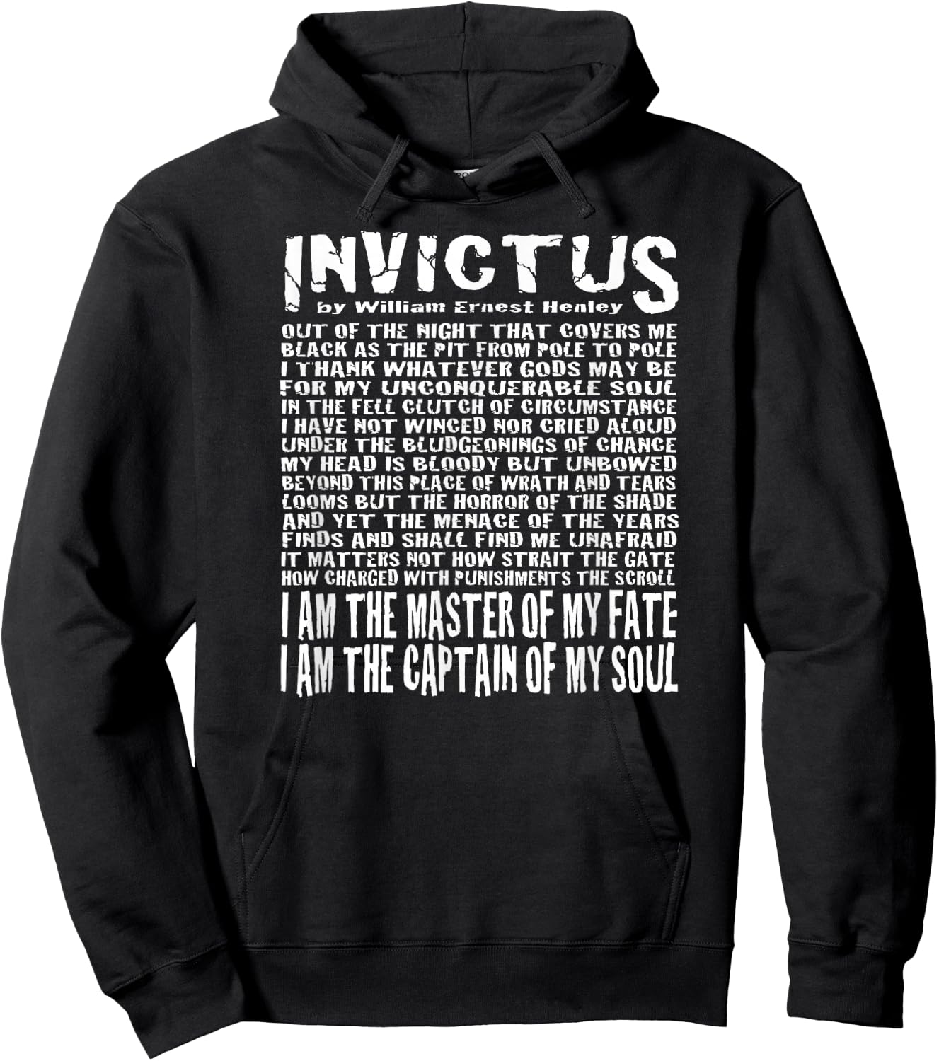Invictus Poem Hoodie - Hoodie | Black