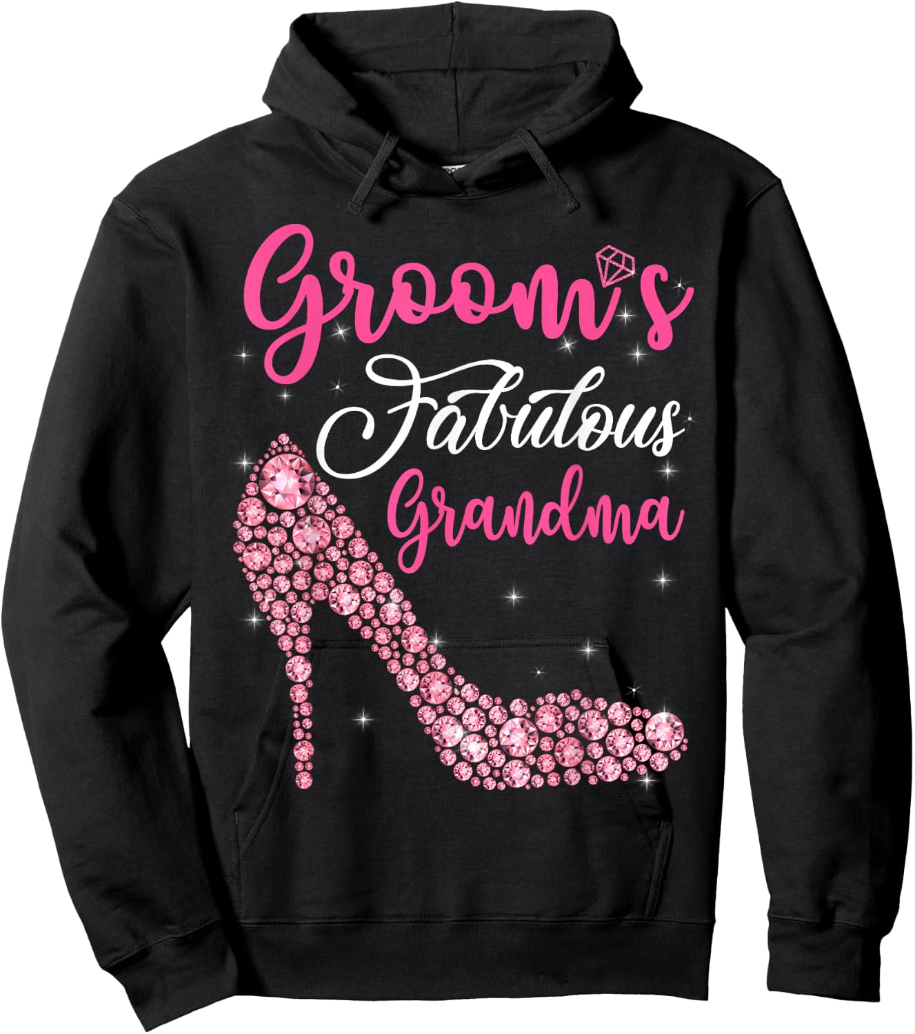 Light Gems Groom's Fabulous Grandma Happy Marry Day Vintage Hoodie - Hoodie | Black