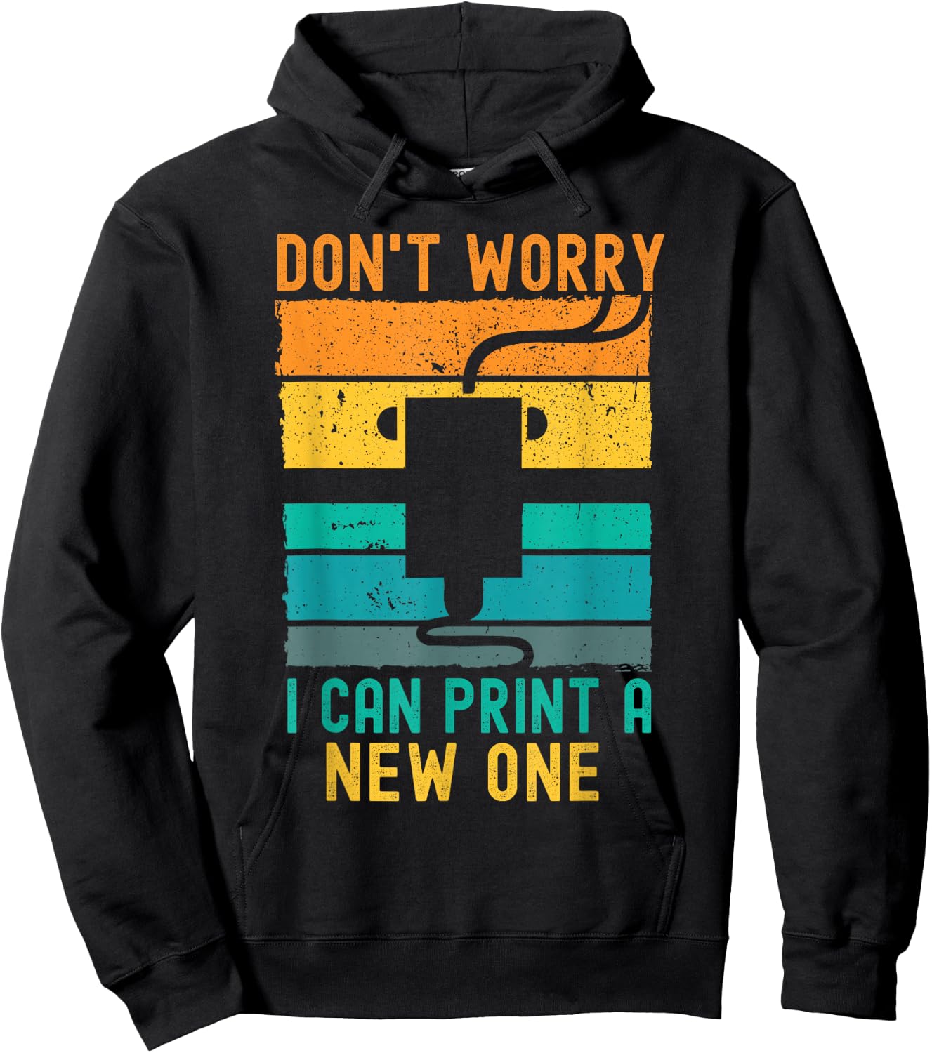 3D Printer Vintage Retro Gift for Geeks 3D Printing Hoodie - Hoodie | Black
