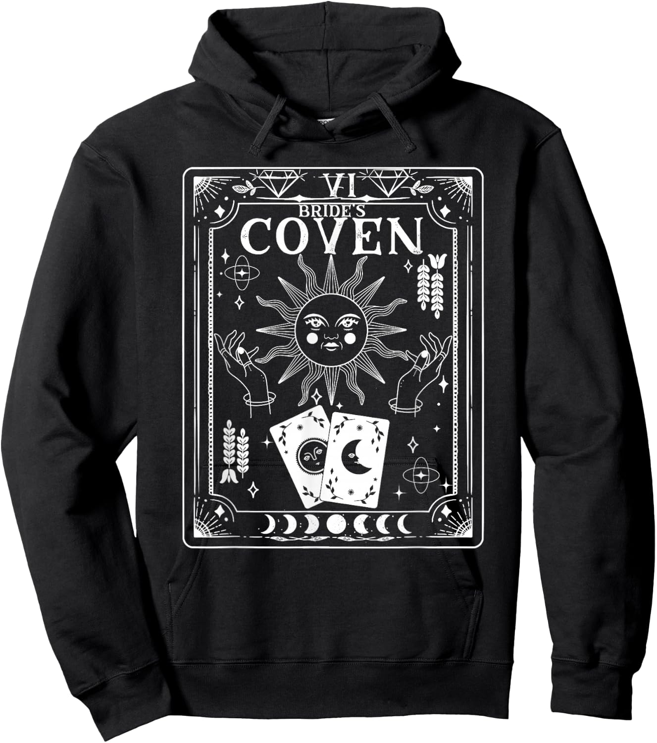 Gothic Witchy Coven Tarot Celestial Bachelorette matching Hoodie - Hoodie | Black