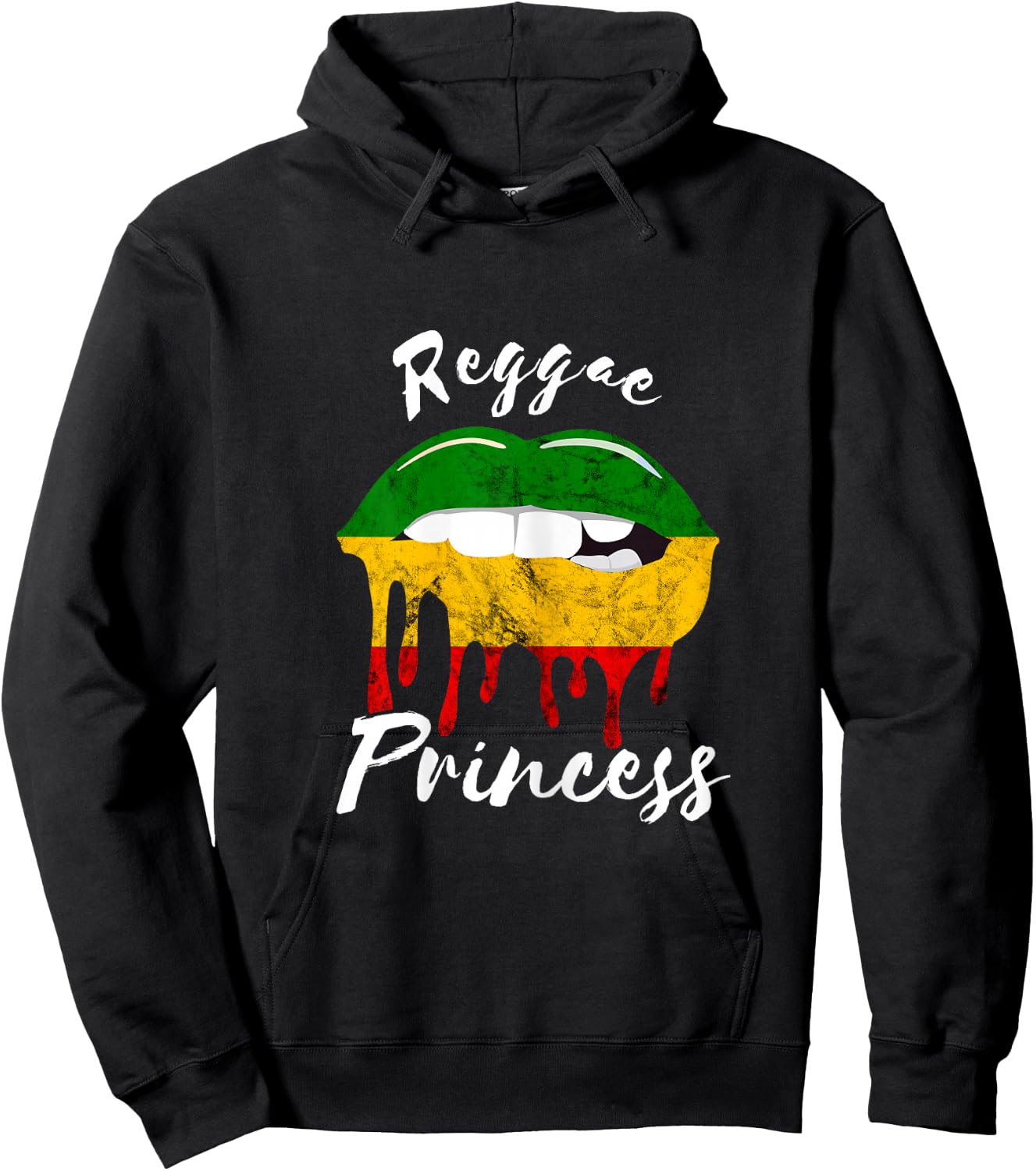 Reggae Princess Lips Rastafari Roots Reggaeton Hoodie - Hoodie | Black