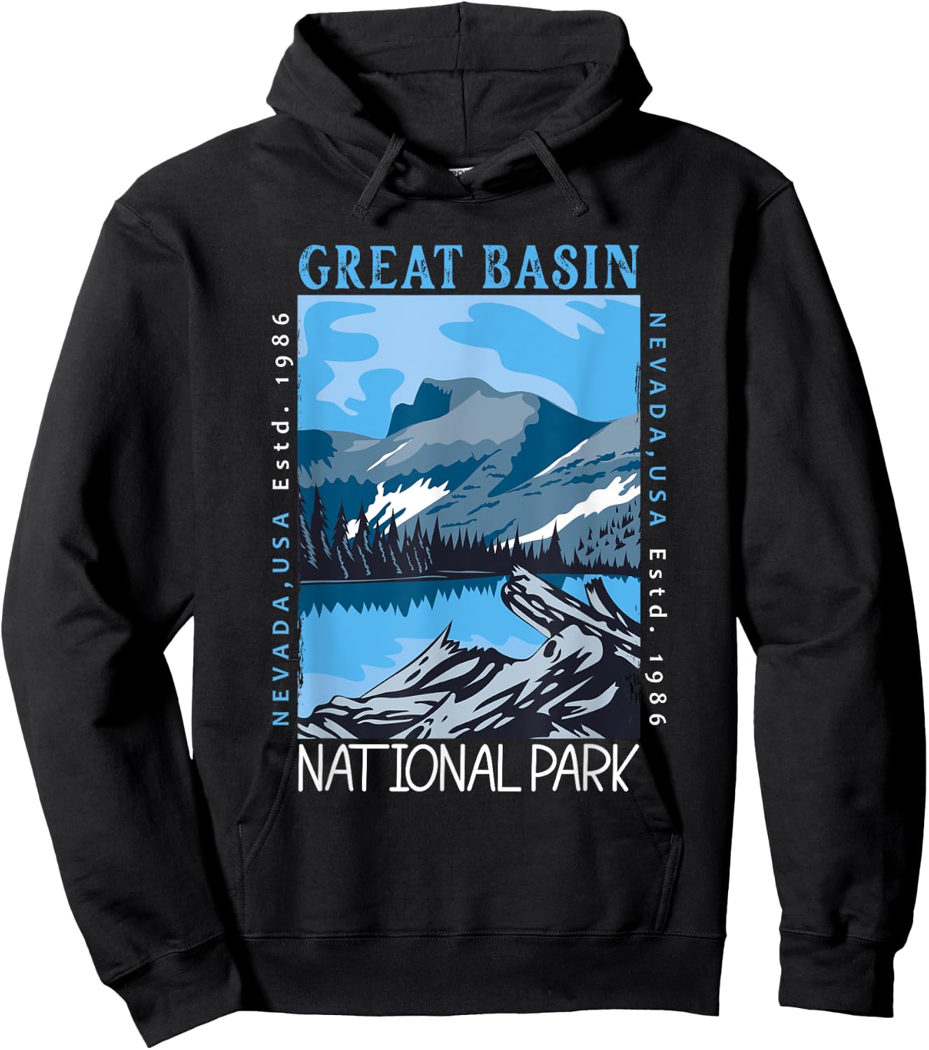 Great Basin National Park Nevada Distressed Vintage Hoodie - Hoodie | Black