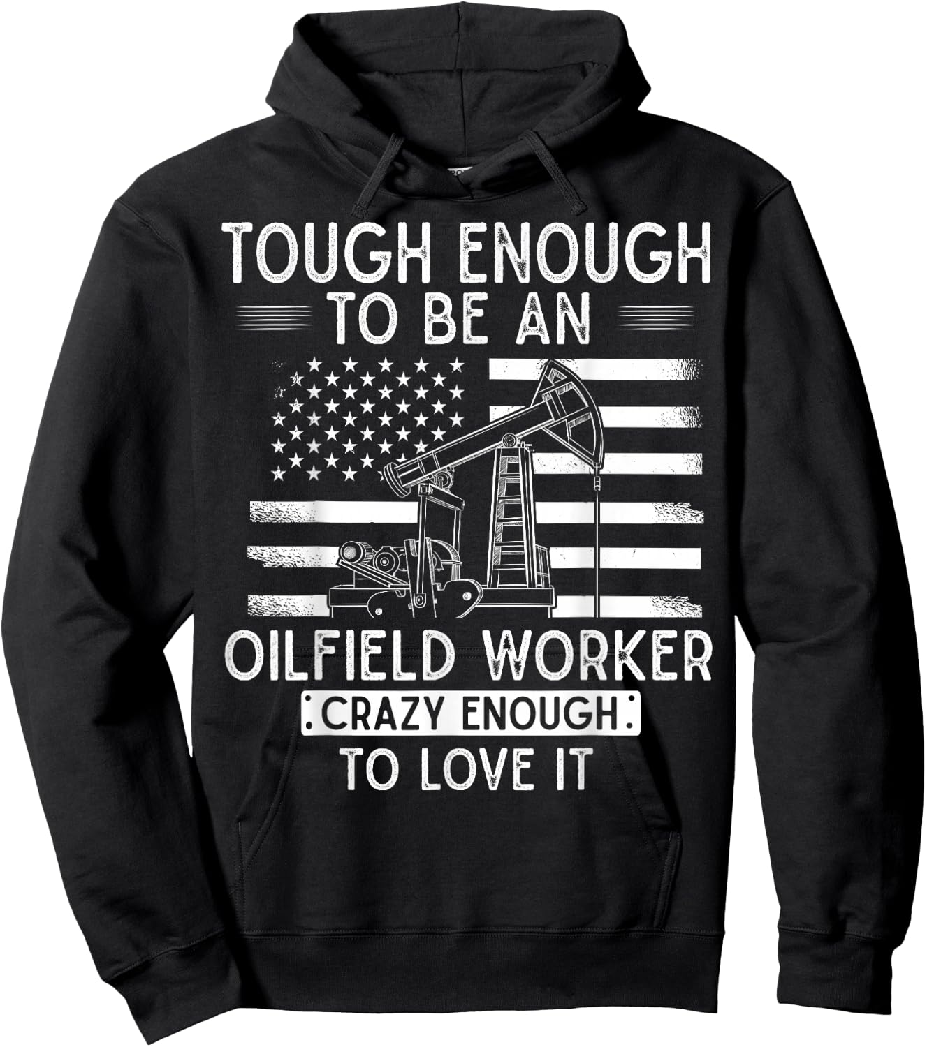 Oilfield Oilman Drilling Rig - Fracking Oilfield Worker Hoodie - Hoodie | Black