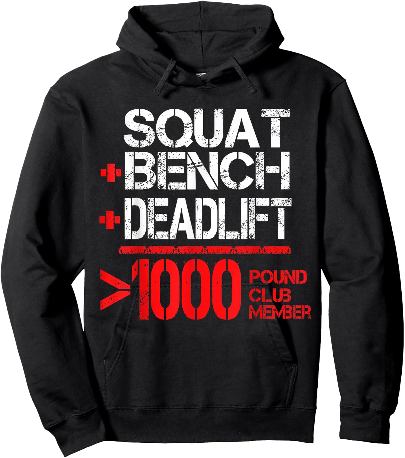 1000 Pound Club Member Powerlifting Hoodie - Hoodie | Black