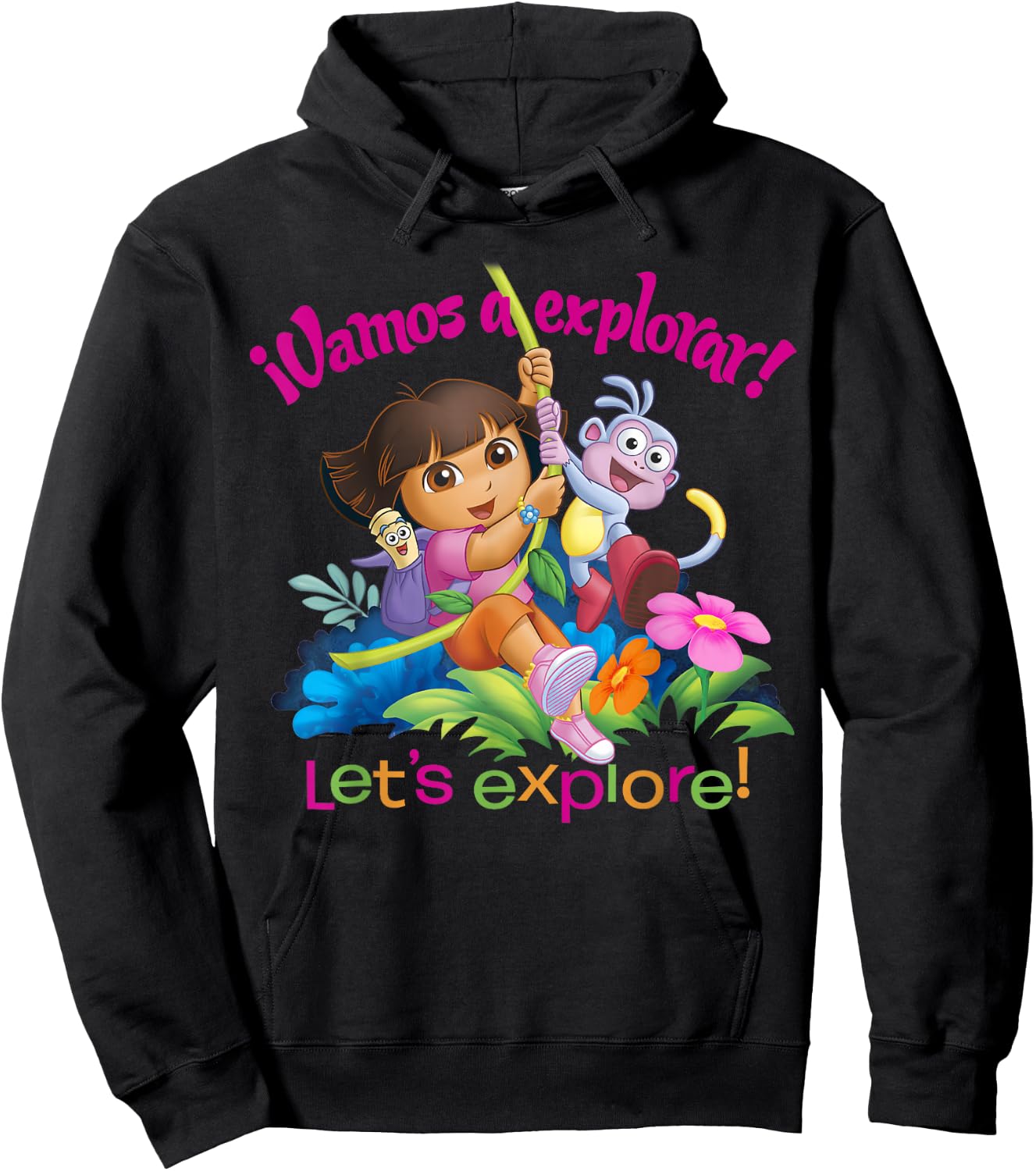 Dora The Explorer Vamanos A Explorar! Dora and Boots Small Hoodie - Hoodie | Black