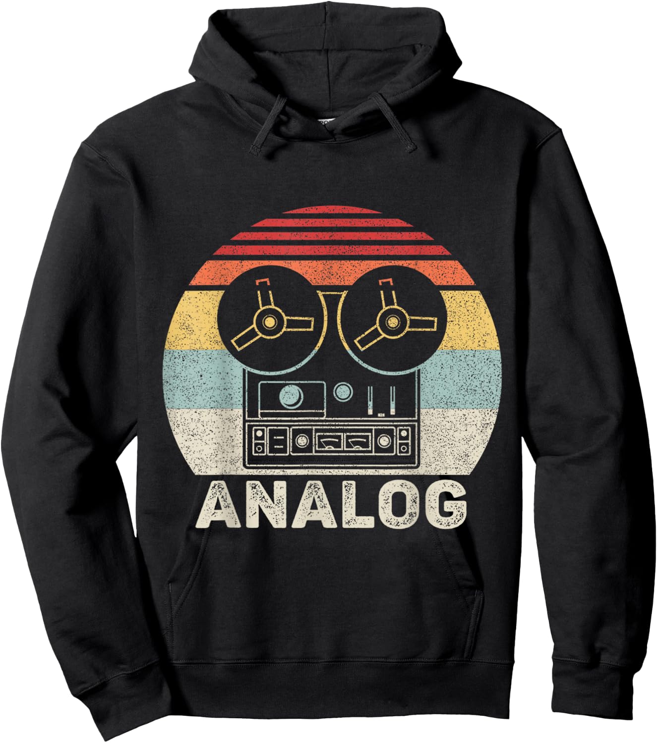Vintage Retro Reel To Reel Analog Audio Sound Engineer Hoodie - Hoodie | Black