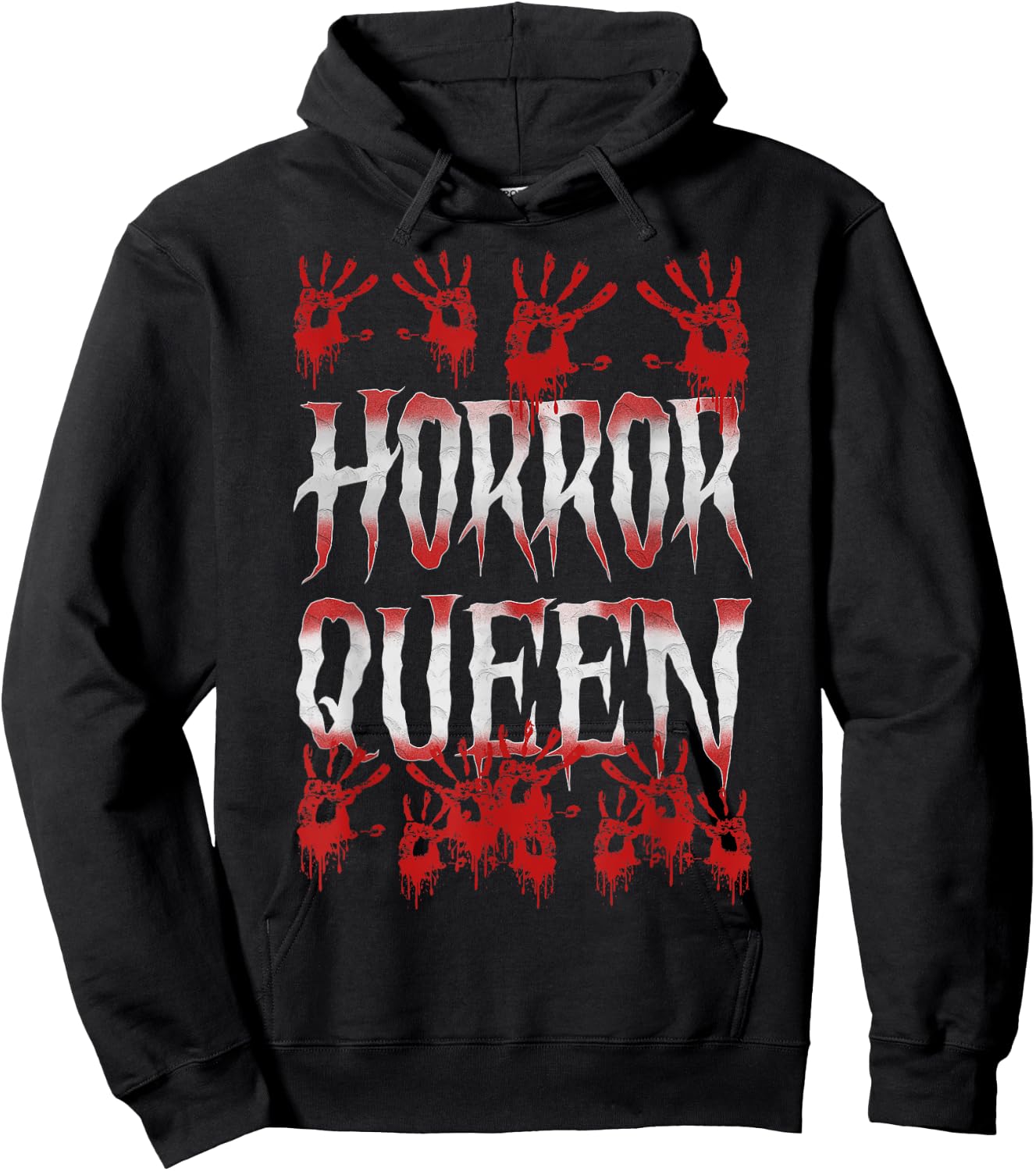 Horror Queen Halloween Scary Bloody Hand Hoodie - Hoodie | Black