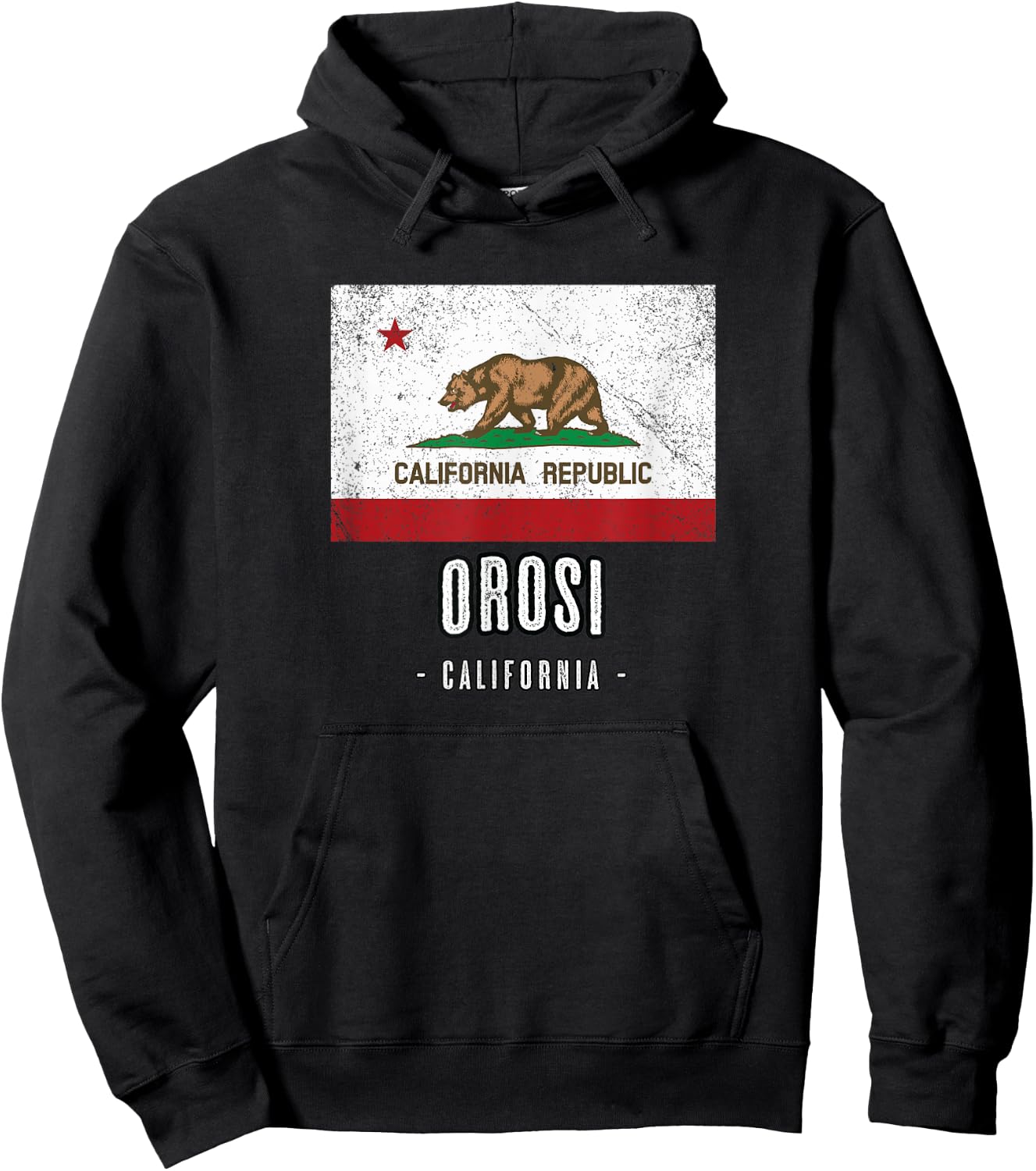 OROSI - California | Cali City Souvenir - CA Flag Hoodie - Hoodie | Black