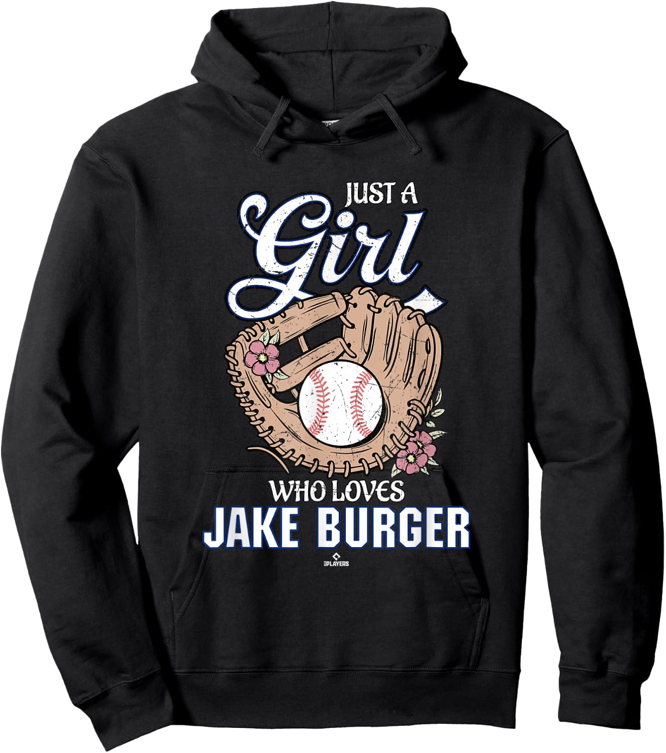 Just a Girl Who Loves Jake Burger Texas Baseball MLBPA Hoodie - Hoodie | Black