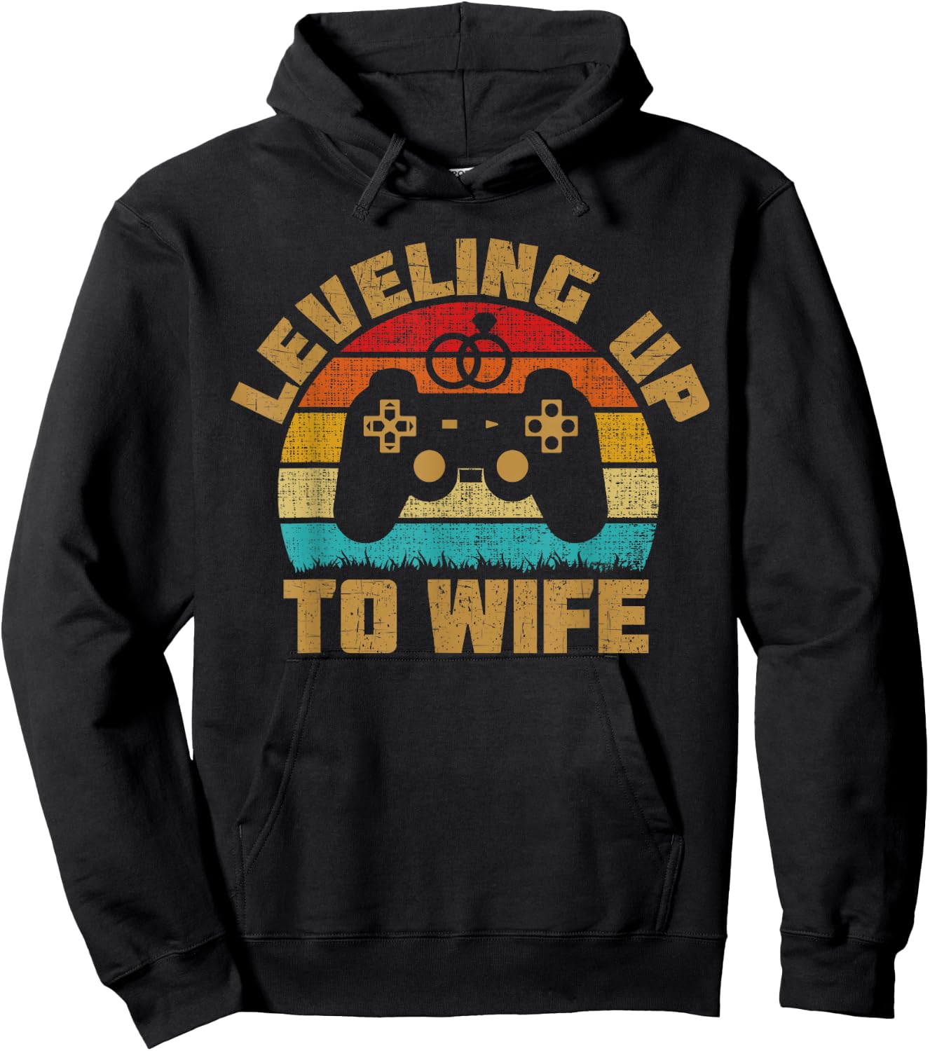Leveling Up To Wife Funny Bride Gamer Couples Matching Hoodie - Hoodie | Black