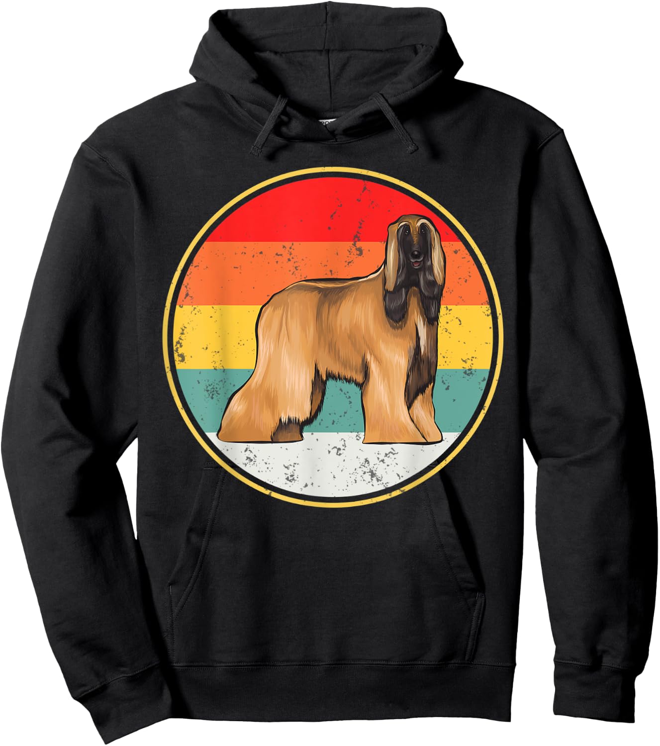 Vintage Retro Sunset Afghan Hound Dog Men Women Kids Hoodie - Hoodie | Black