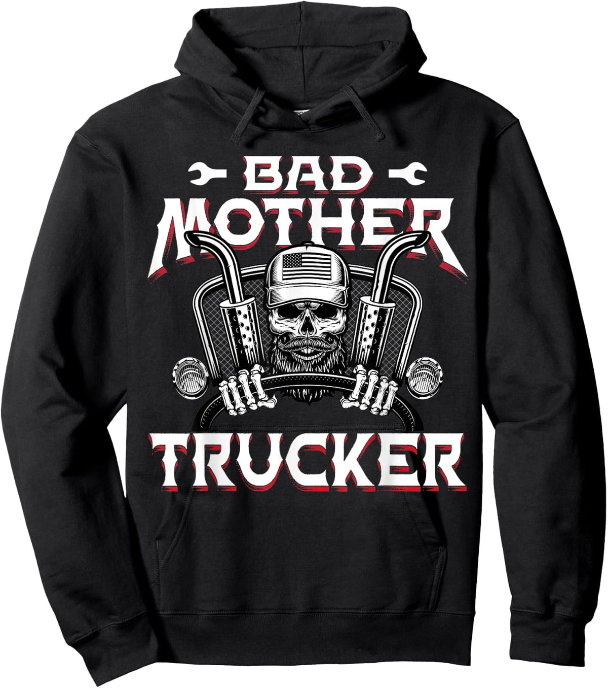 Funny Bad Mother Trucker Truck Driver Diesel Semi Rig Gift Hoodie - Hoodie | Black