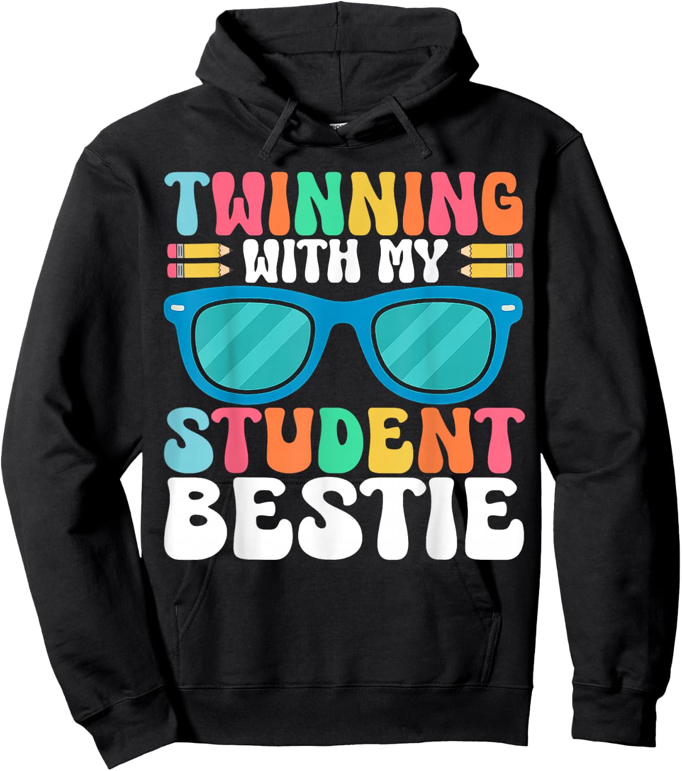 Twinning with My Student Bestie Spirit Week Best Friend Twin Hoodie - Hoodie | Black