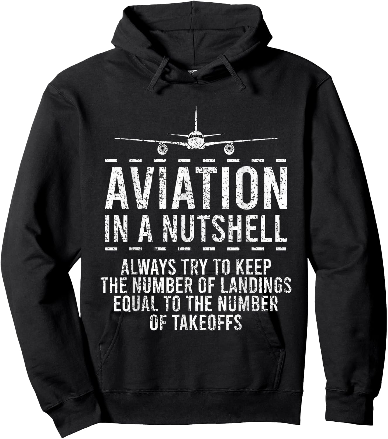 Aviation In A Nutshell Funny Pilot Aviator Airplane Hoodie - Hoodie | Black