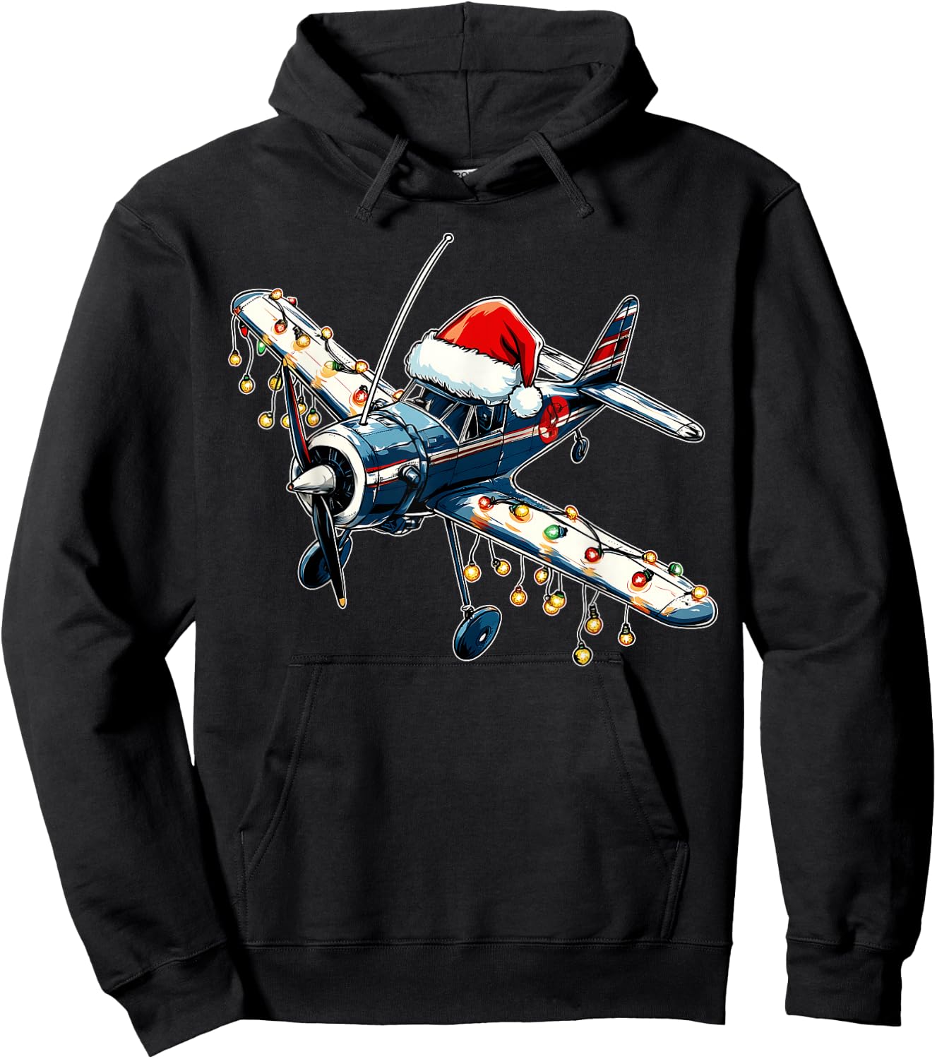 RC Airplane Model Flight Pilot Christmas Hat Xmas Hoodie - Hoodie | Black