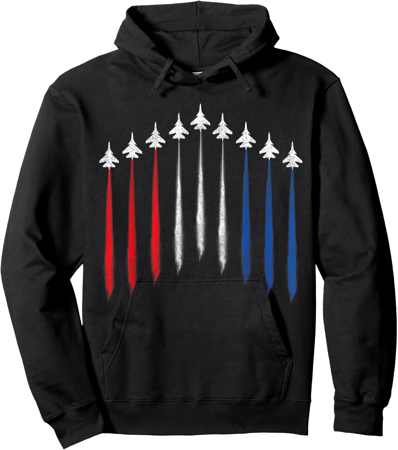 Fighter Jet American Flag Men 4th Of July Patriotic Hoodie - Hoodie | Black