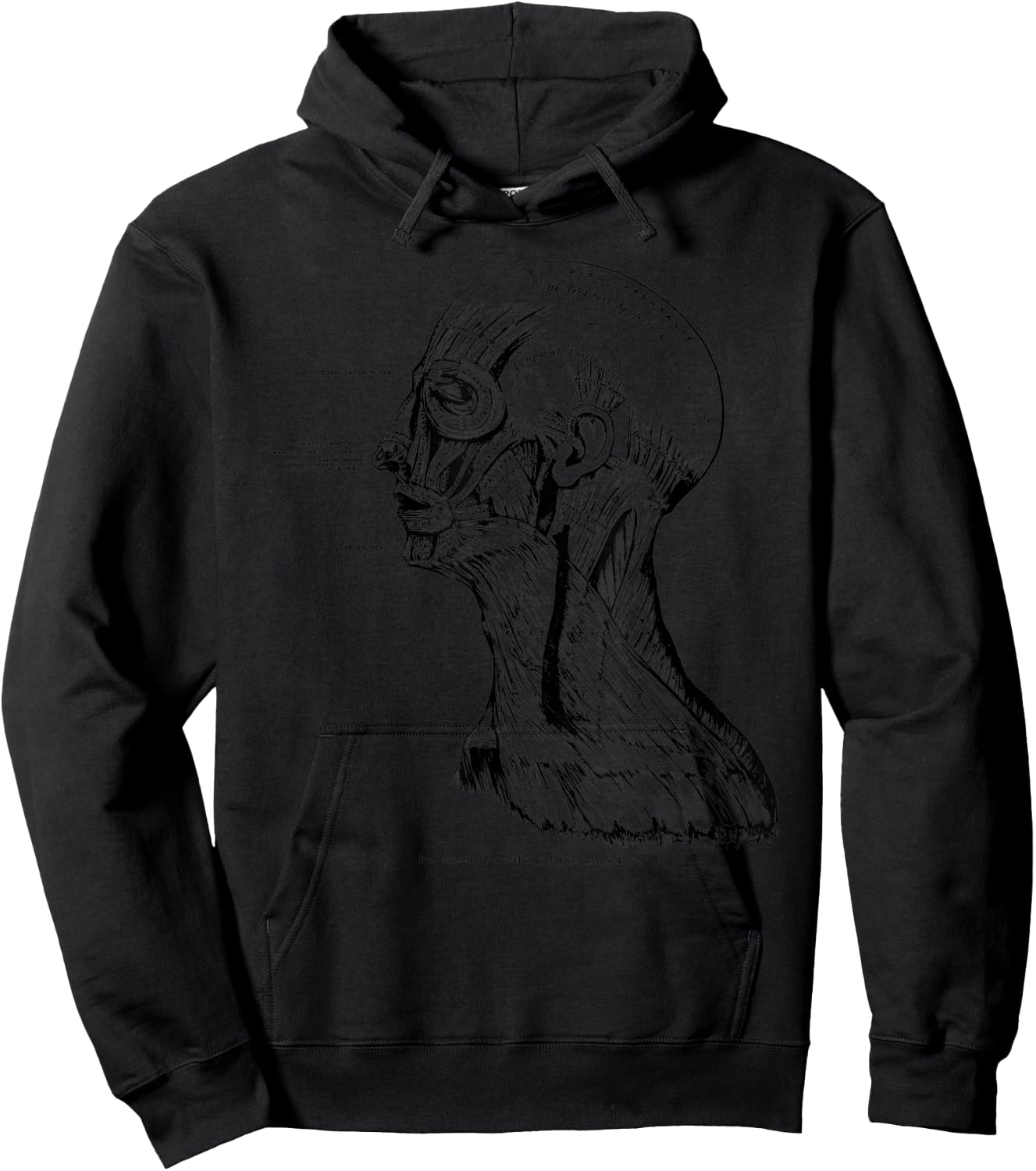 Vintage Anatomy Myology Facial and Neck Muscles Hoodie - Hoodie | Black