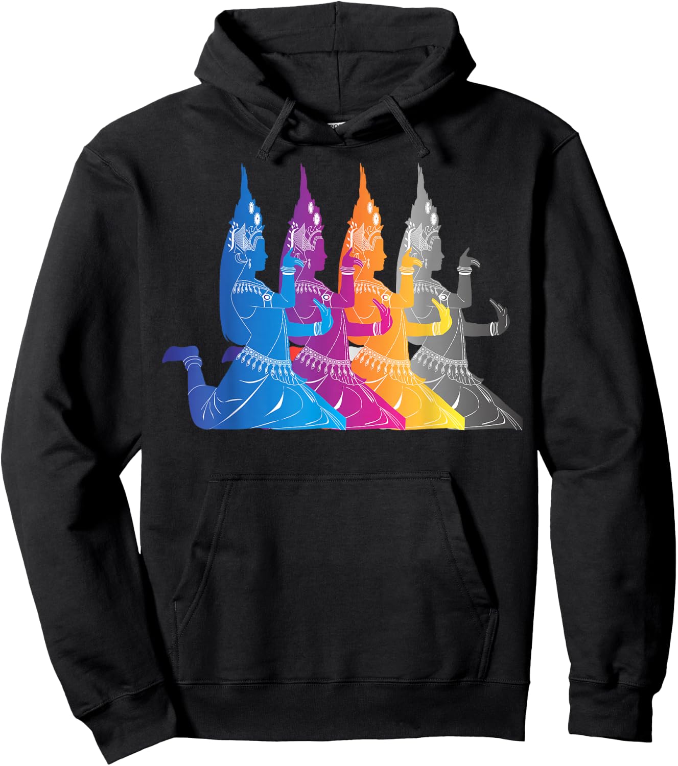 Southeast Asian Colorful Traditional Dance Thailand Cambodia Hoodie - Hoodie | Black