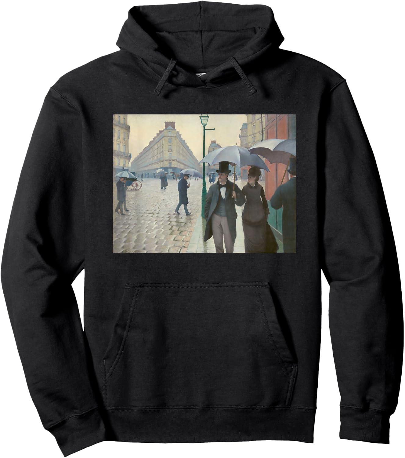 Gustave Caillebotte Paris Street Rainy Day Fine Art Painting Hoodie - Hoodie | Black