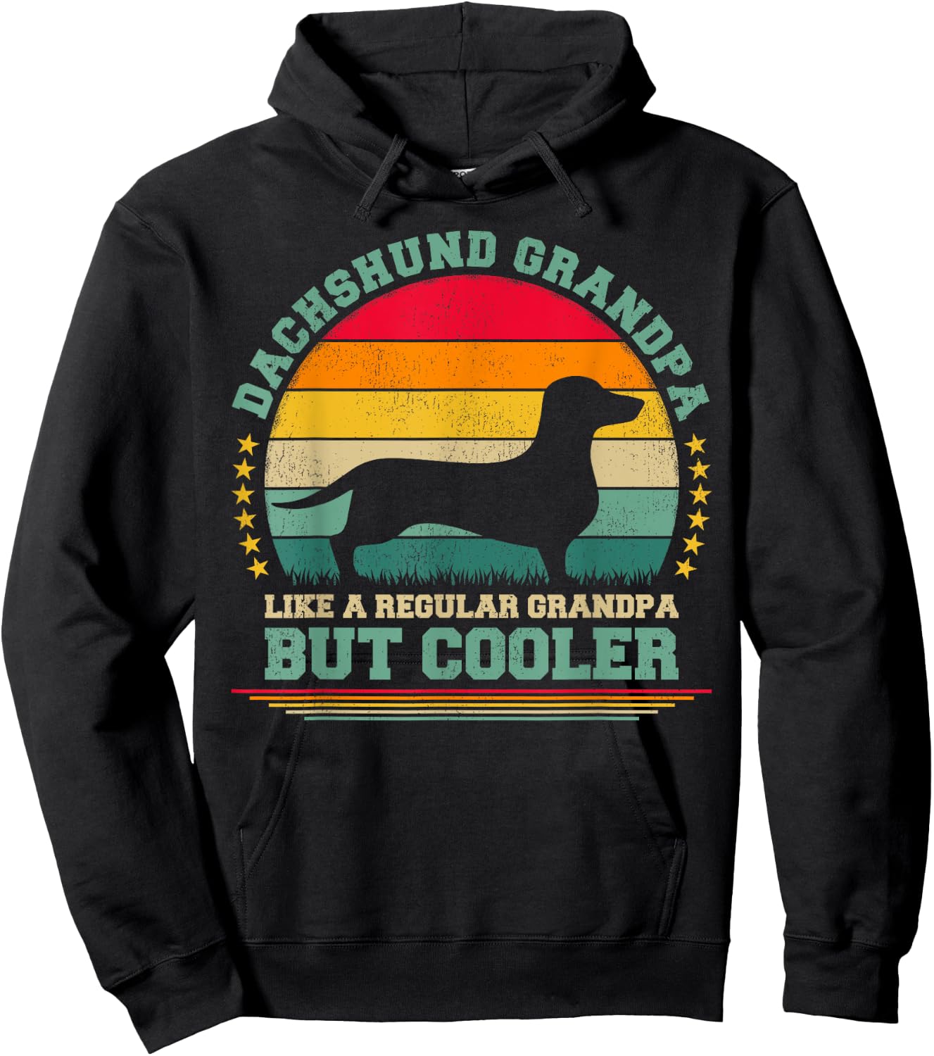 Dachshund Dog Lover Vintage Dachshund Grandpa Father's Day Hoodie - Hoodie | Black