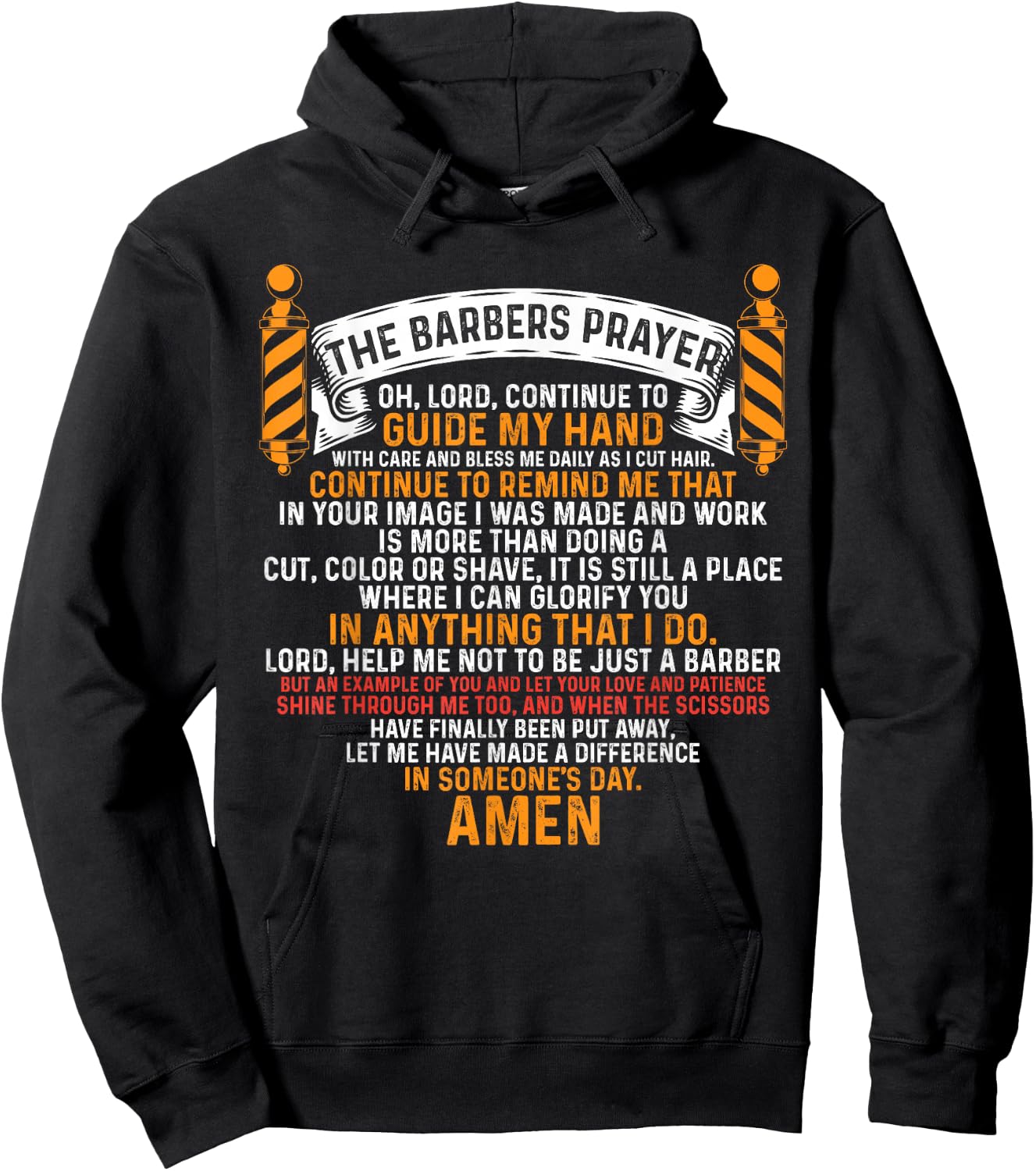 The Barber's Prayer Men Barbershop Hairdresser Hoodie - Hoodie | Black