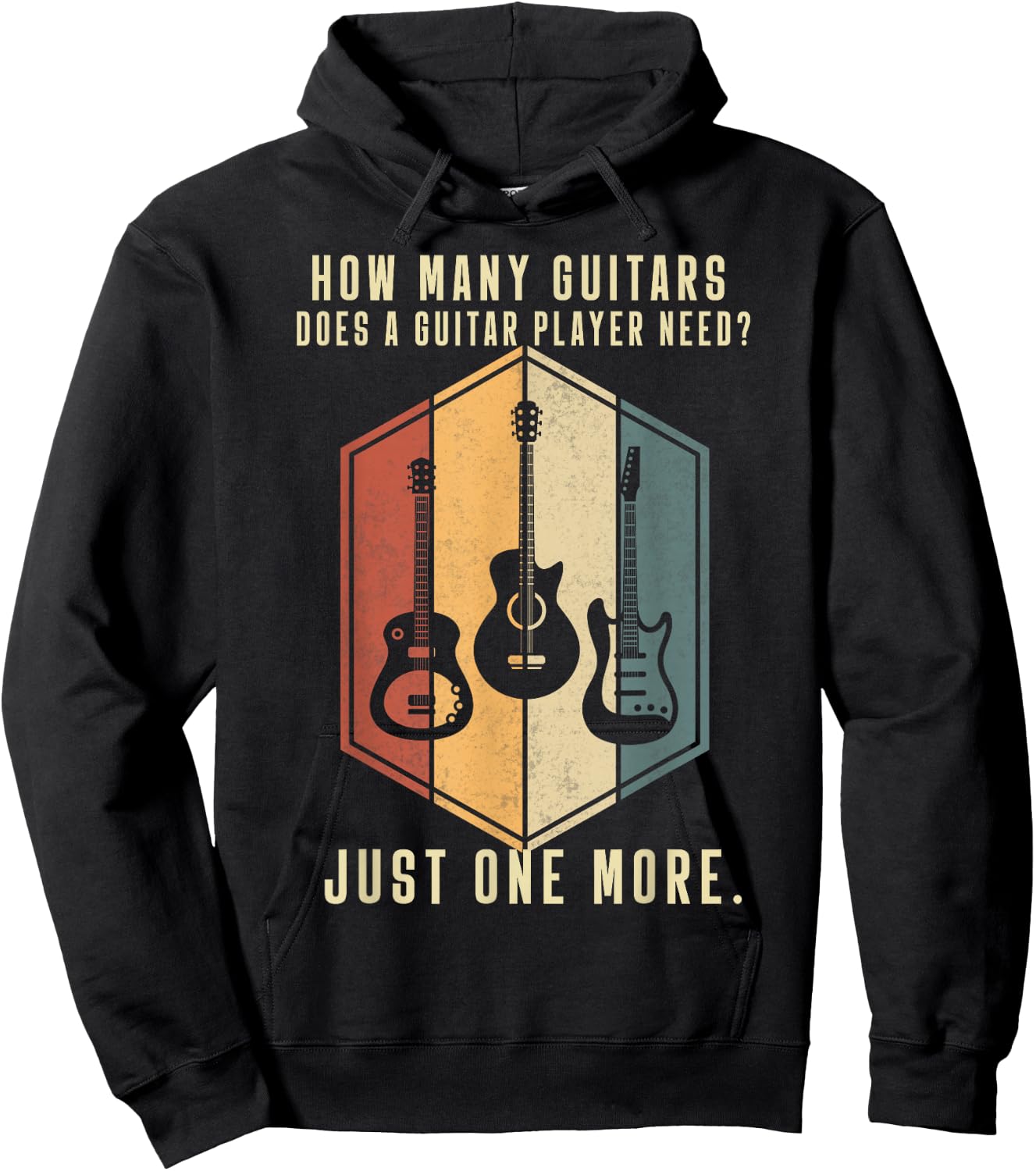 How Many Guitars Gifts Guitar Players Music Vintage Hoodie - Hoodie | Black