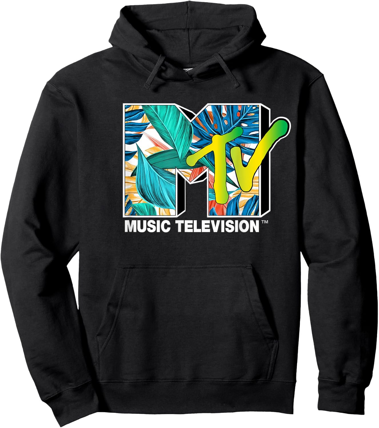 Mademark x MTV - MTV Cool Tropical Plants Hoodie - Hoodie | Black