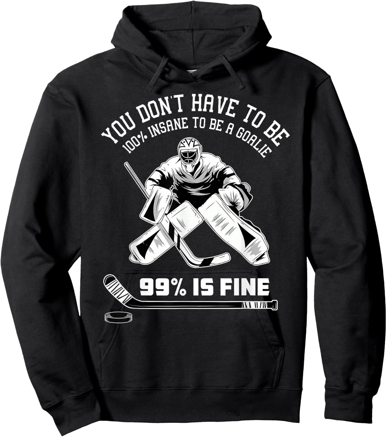 Ice Hockey Goalkeeper Goaltender - Ice Hockey Goalie Hoodie - Hoodie | Black