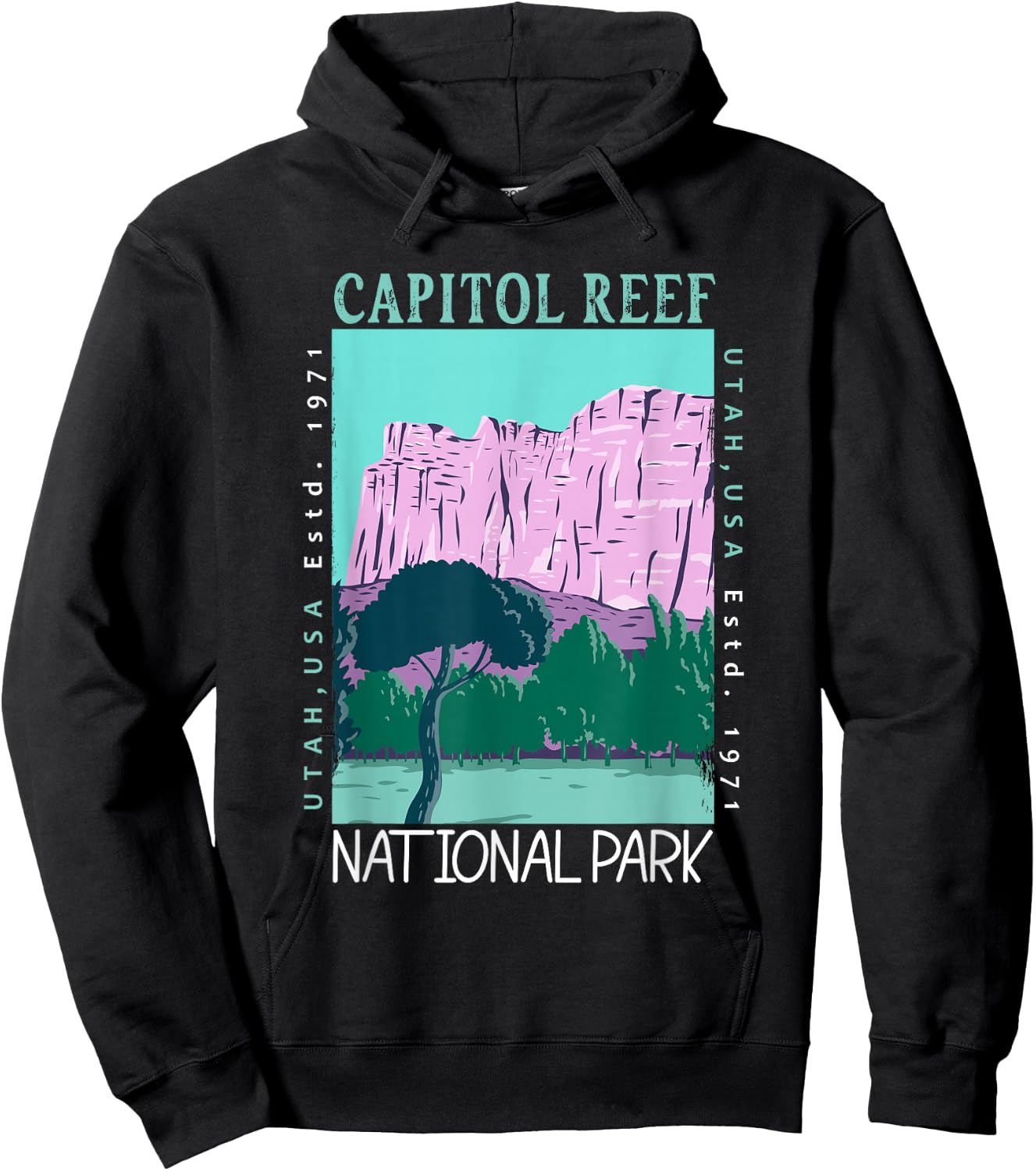Capitol Reef National Park Utah Vintage Hoodie - Hoodie | Black