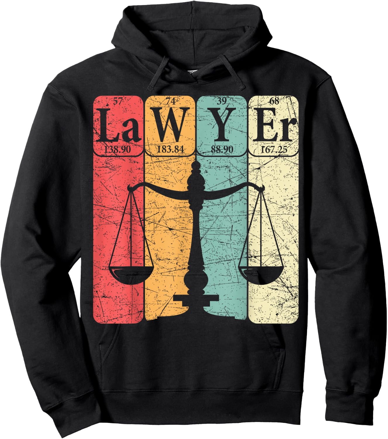 Lawyer Periodic Table Elements Nerd Lawyer Vintage Hoodie - Hoodie | Black