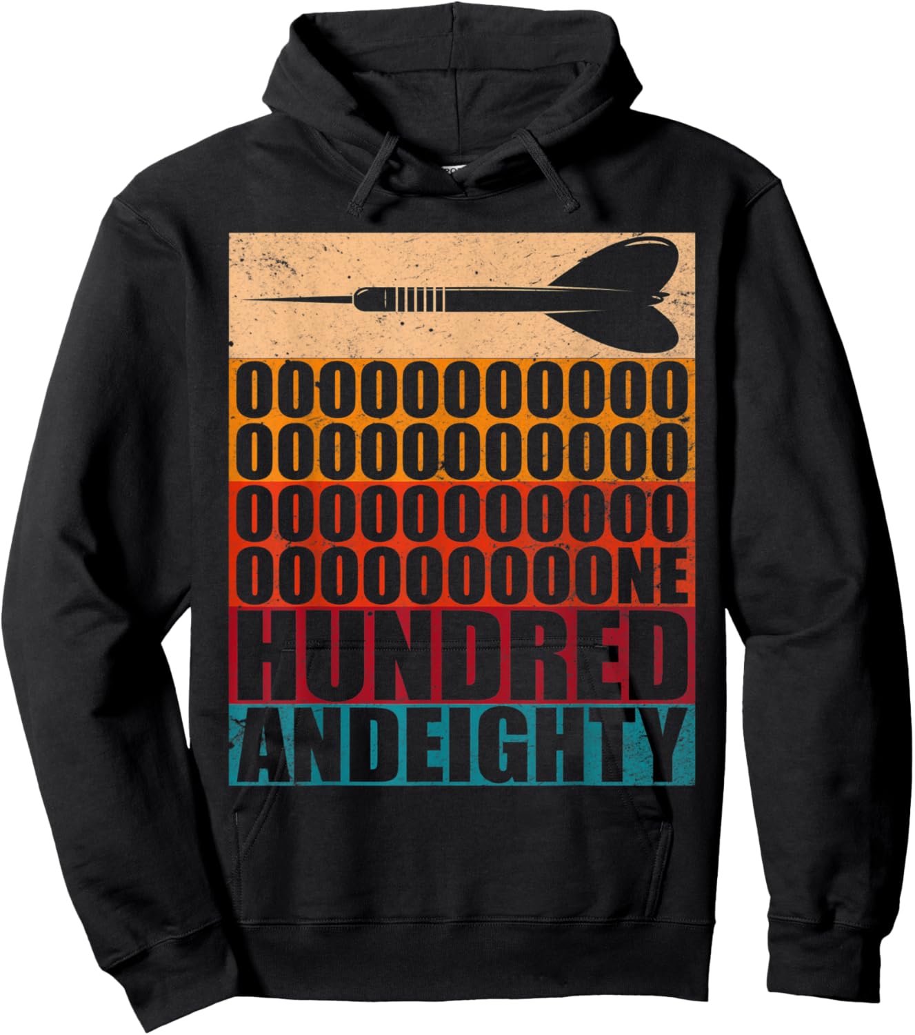 Vintage Darts Retro Arrow 180 One hundred and eighty Hoodie - Hoodie | Black
